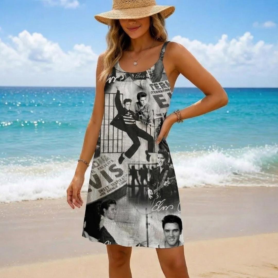 Elvis Presley Dress, Elvis King Of Music Summer Dress, Elvis Casual Dress, King Of Rock N Roll Fan, Gift For Her