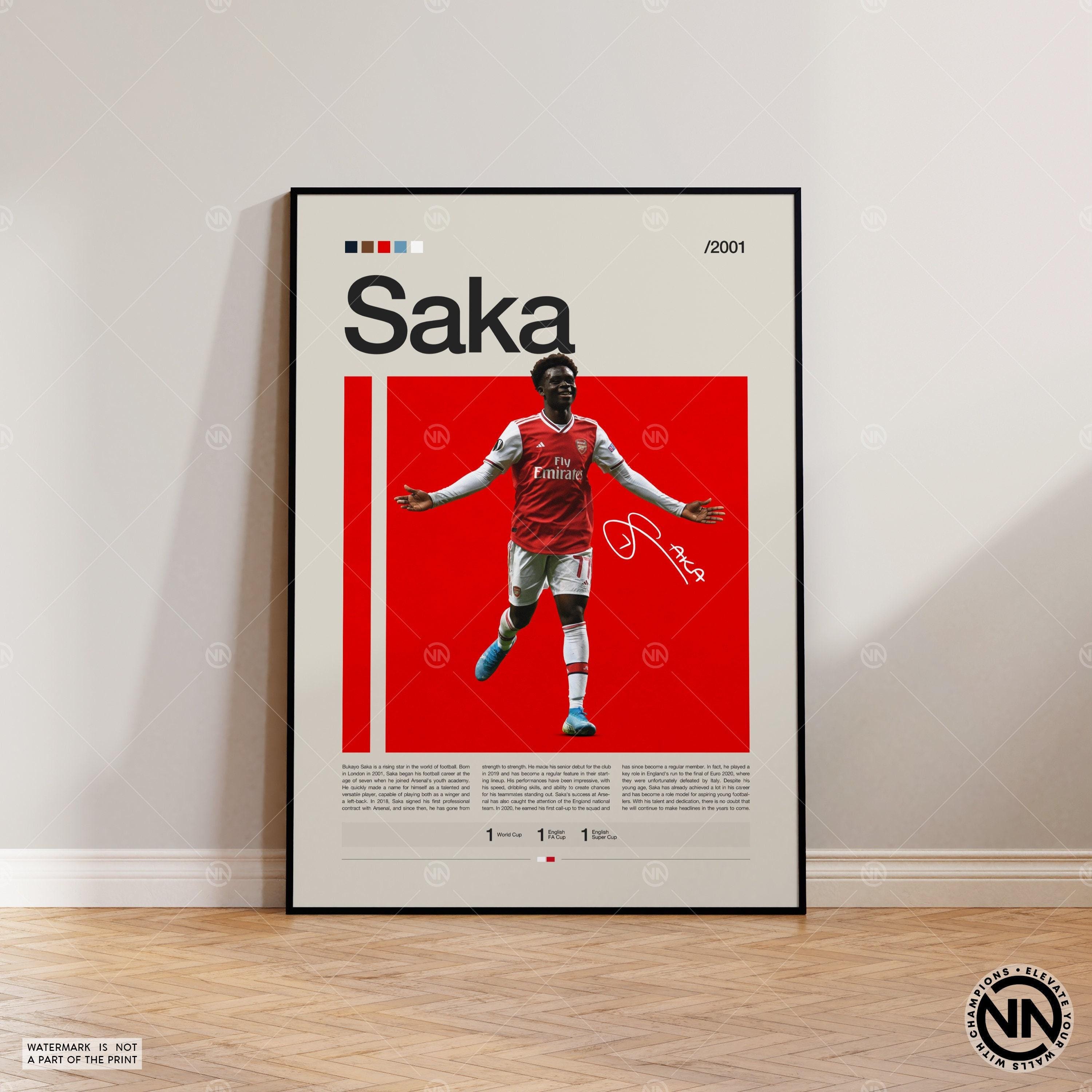 Bukayo Saka Poster, England Soccer, Arsenal FC, Soccer Gifts, Sports Poster, Football Player Poster