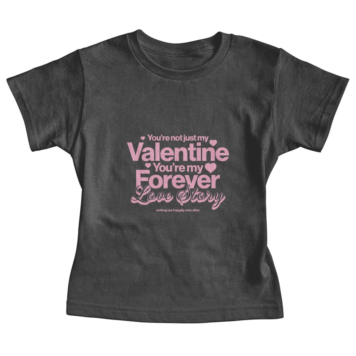 Forever Love Story Valentine Pink Hearts Romance Baby Tees