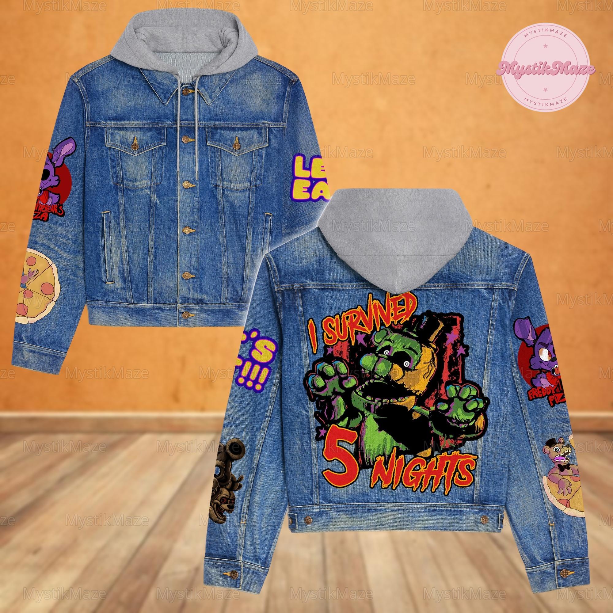 Five Nights At Freddys Denim Jacket, Five Nights At Freddys Jean Jacket, Five Nights At Freddys Jacket, Five Nights At Freddys Denim