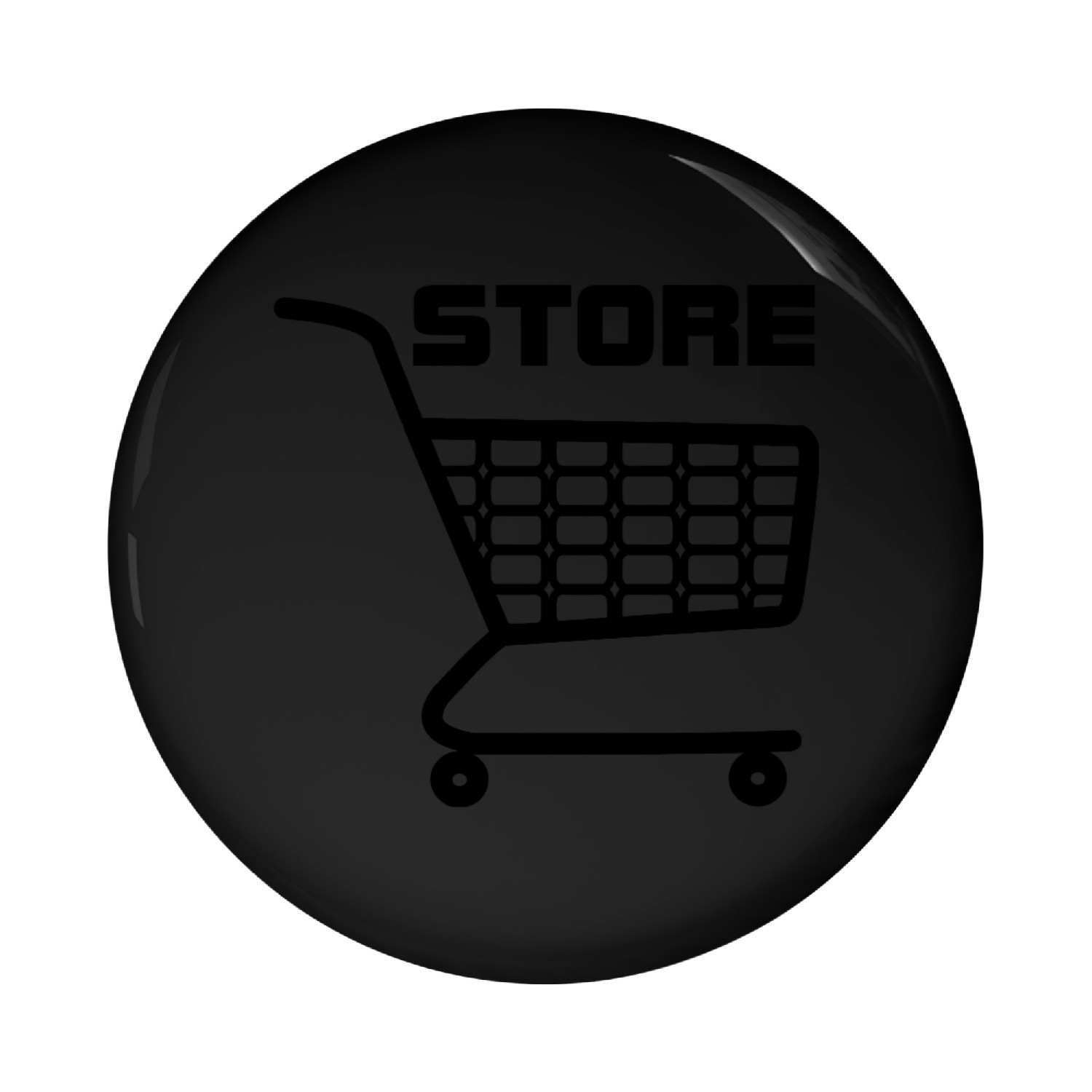 Shopping cart with text store Pin Buttons