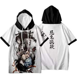 demon Short Sleeve Shirt Hoodie Casual Hooded Tee T-shirt Men