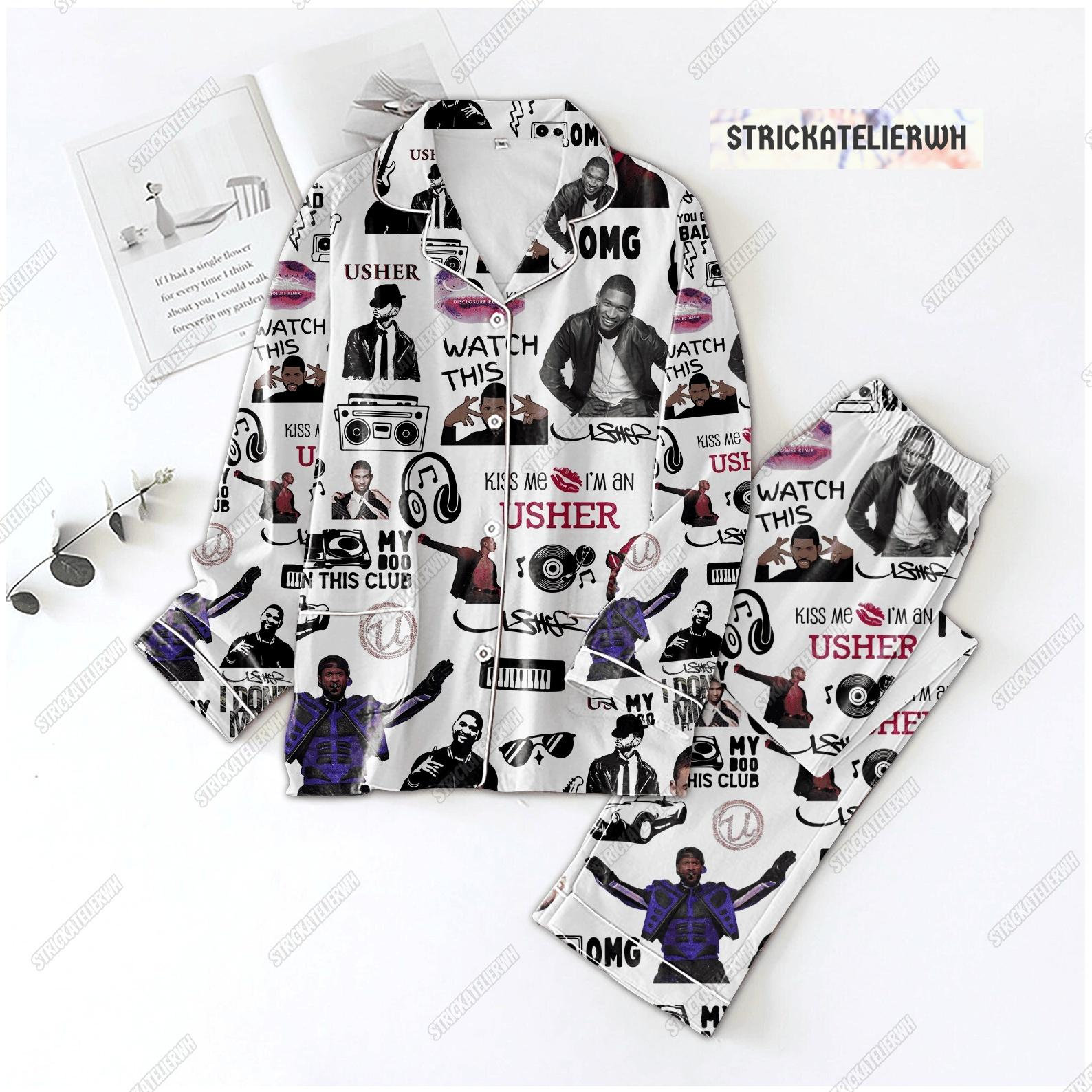 Usher Singer Pajama Set, Usher Tour 2024 Pajamas Set