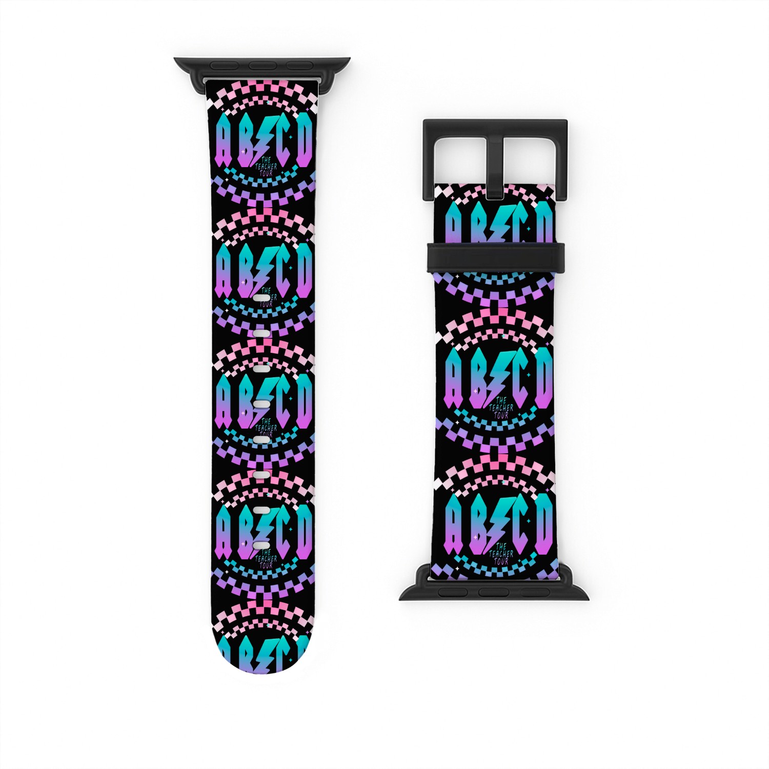 Retro Teacher Tour gift for Teacher, ABCD Teacher Watch Bands For Apple Watch