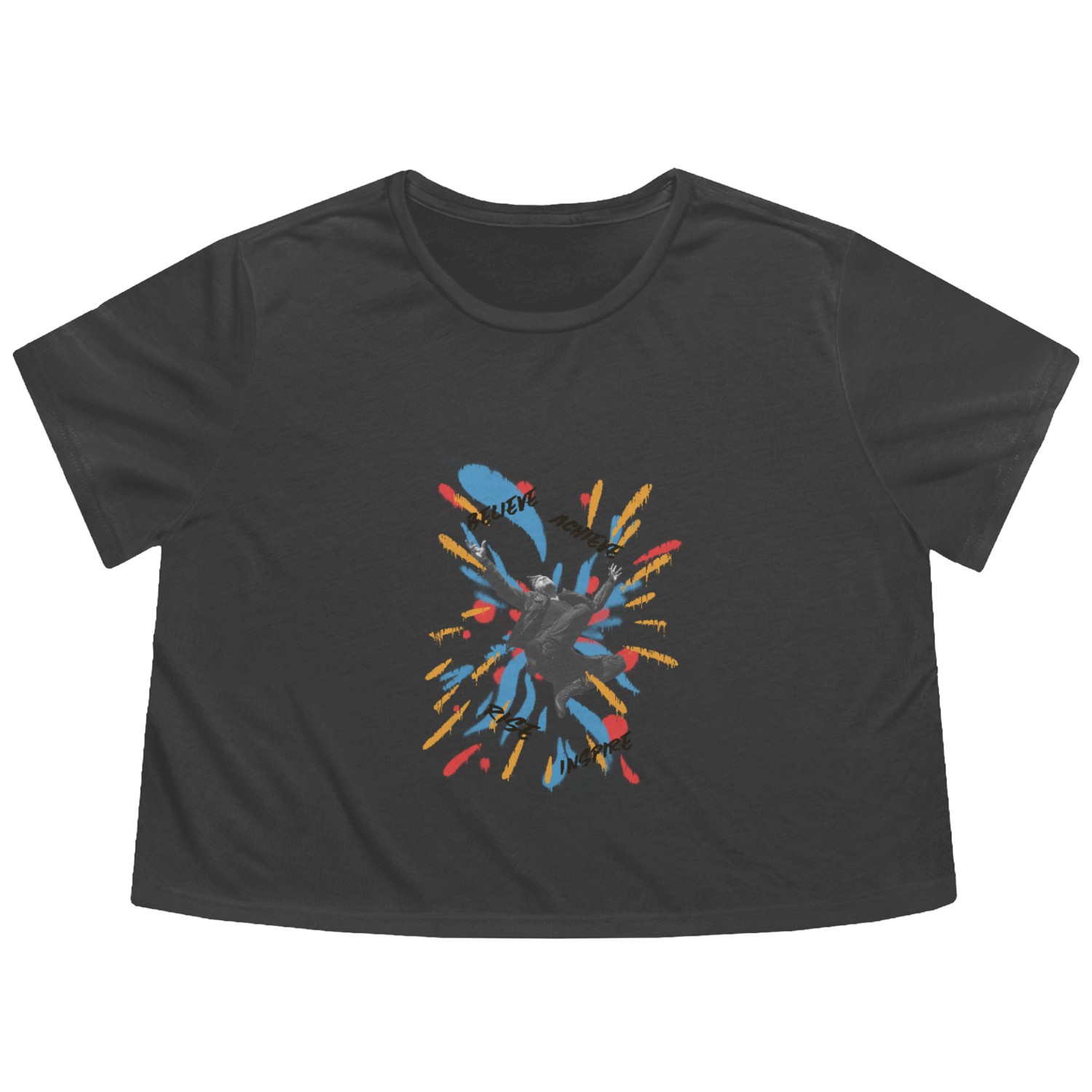 Believe, Achieve, Rise, Inspire Flowy Cropped Tees