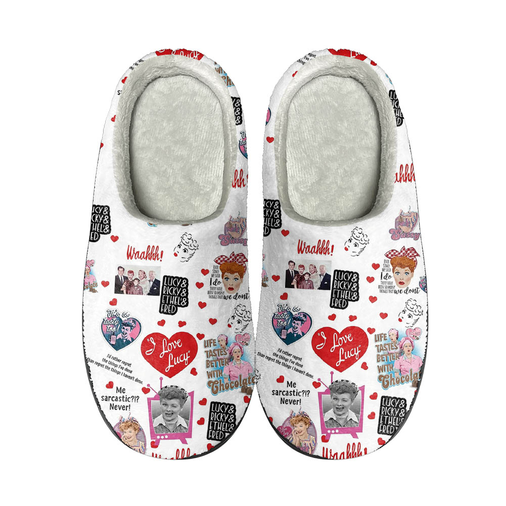 I Love Lucy Sitcom 3D All Over Print Slipper, Winter Slipper, Christmas Slippers