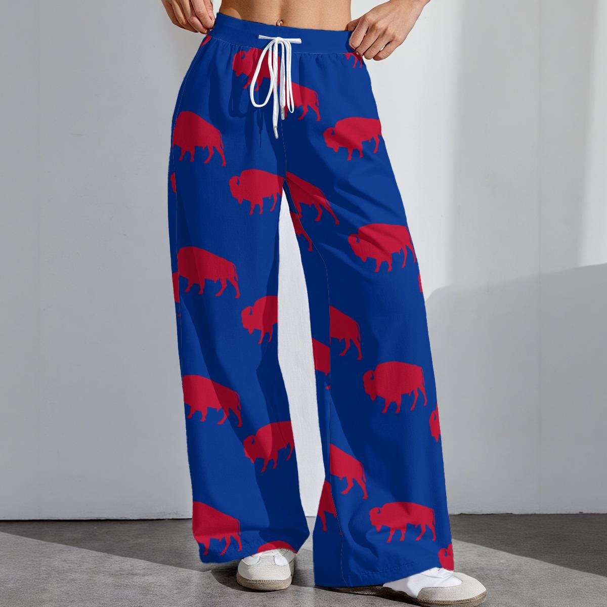 Buffalo Football Stretch Pants, Women's Game Day Leggings, Tailgate Outfit, Cute Football Trousers