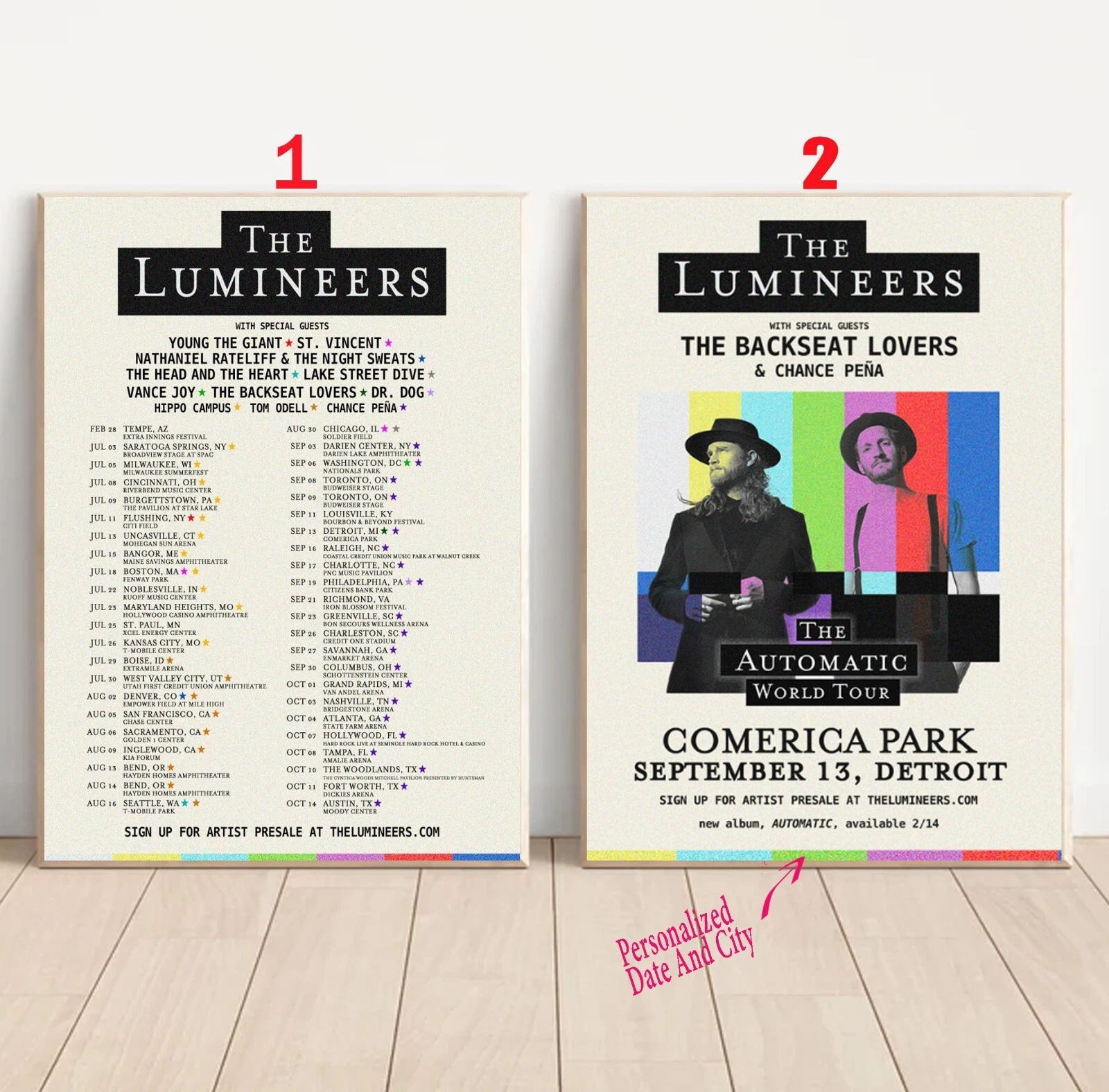 Custom The Lumineers Announce 2025 North American Tour Poster