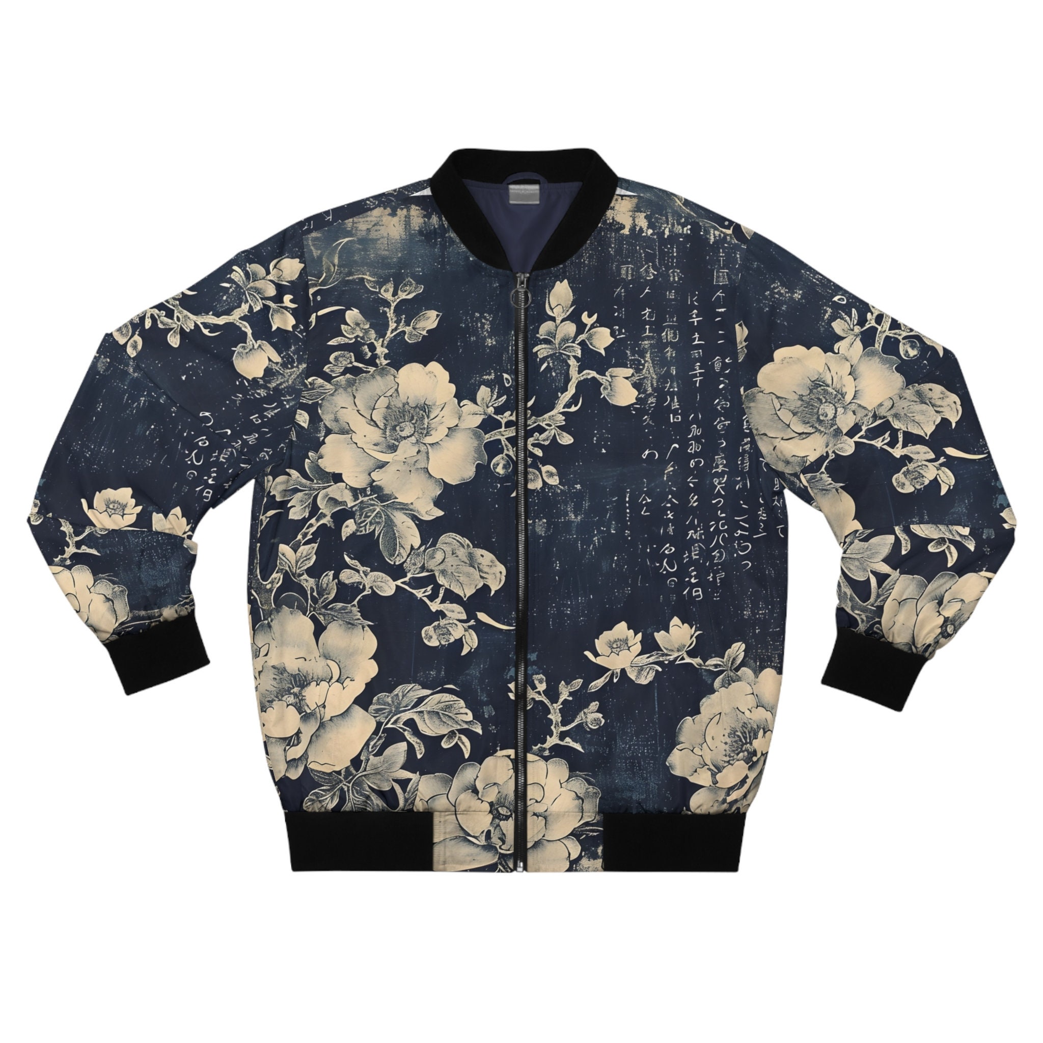 Vintage Japanese Art Men's Bomber Jacket (AOP),Japanese Streetwear ,Fashionable japanese bomber jacket