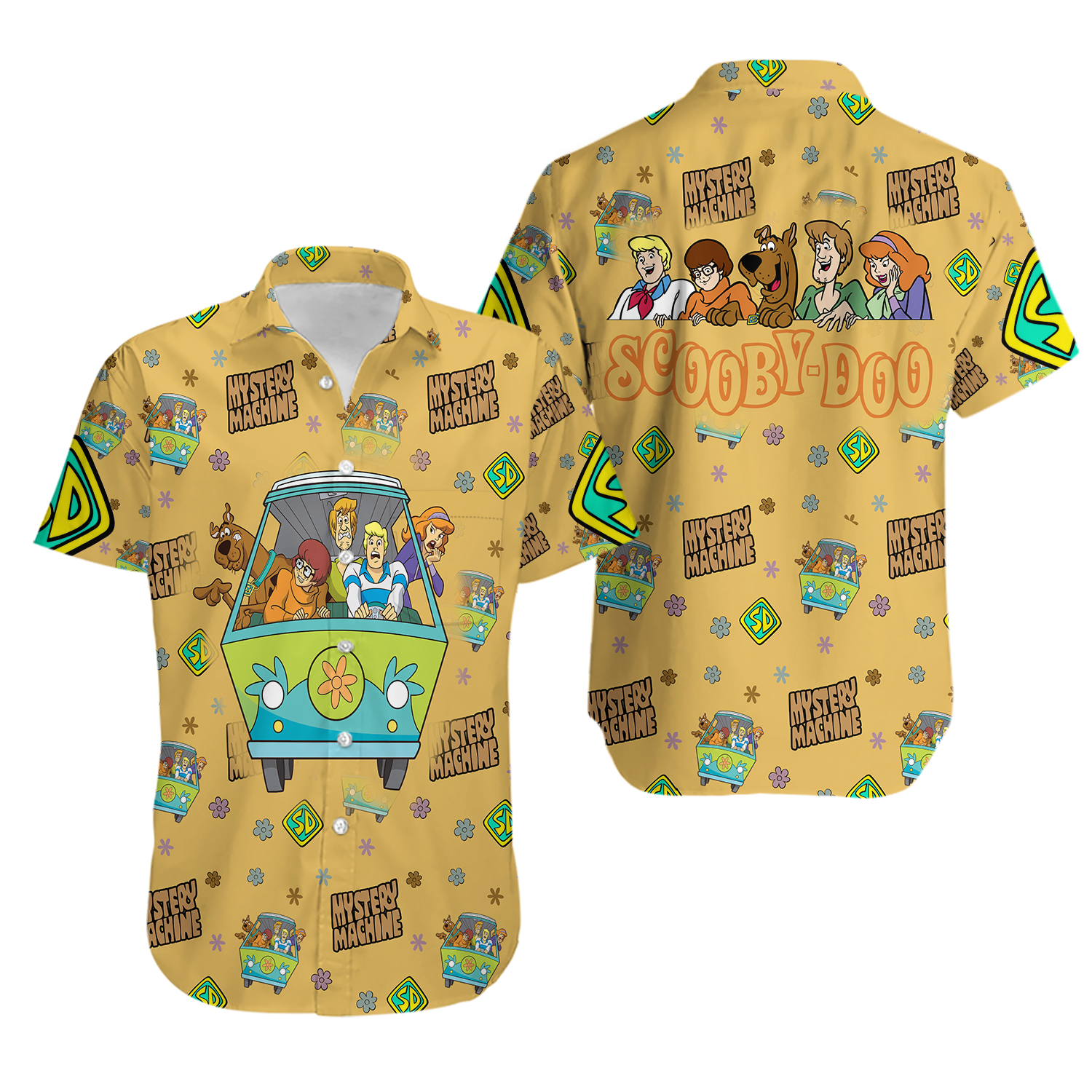 Scooby Doo Hawaiian Shirt, Scooby Doo Button Shirt