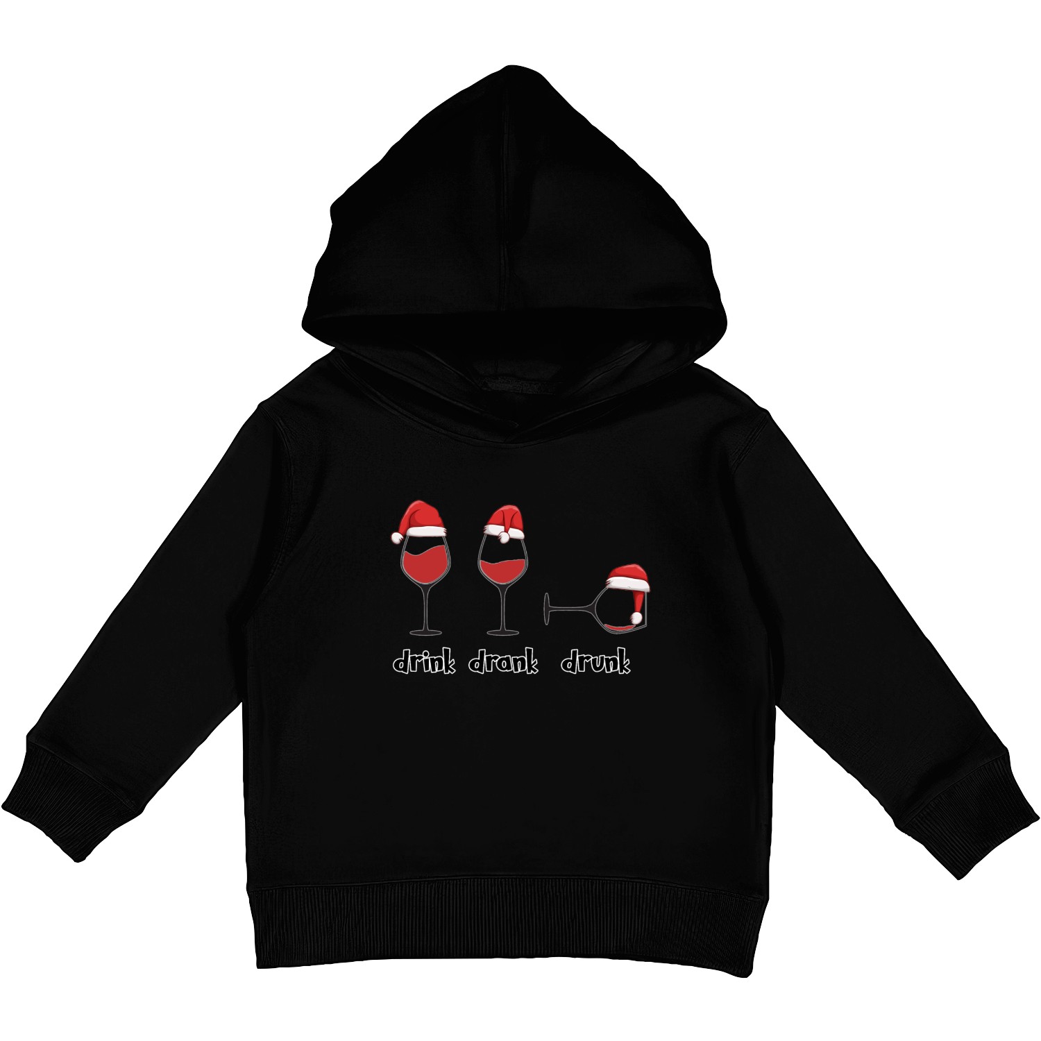 Drink, drank, drunk Kids Pullover Hoodies