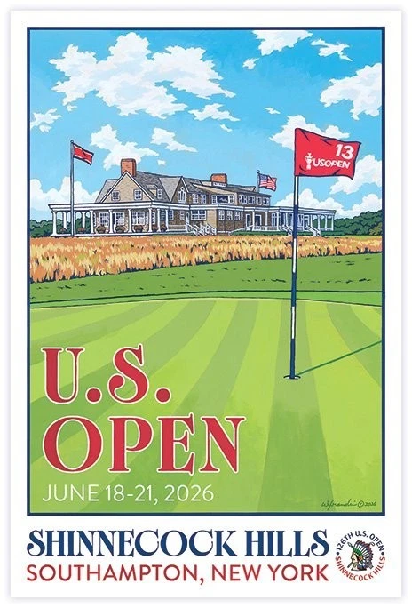 2026 U.S. Open Shinnecock Hills Golf Poster Lee Wybranski