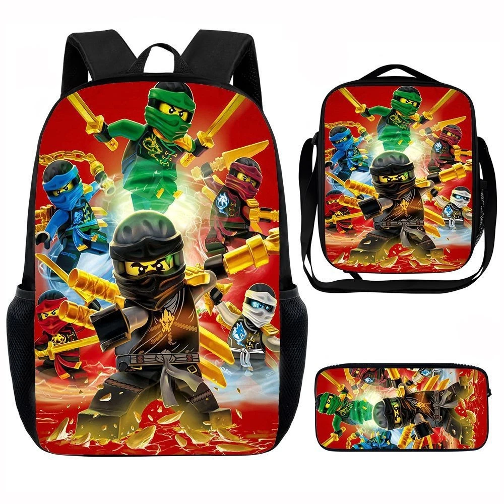 Ninjago Backpack Set, School Backpack, Lunch Bag, Pencil Case
