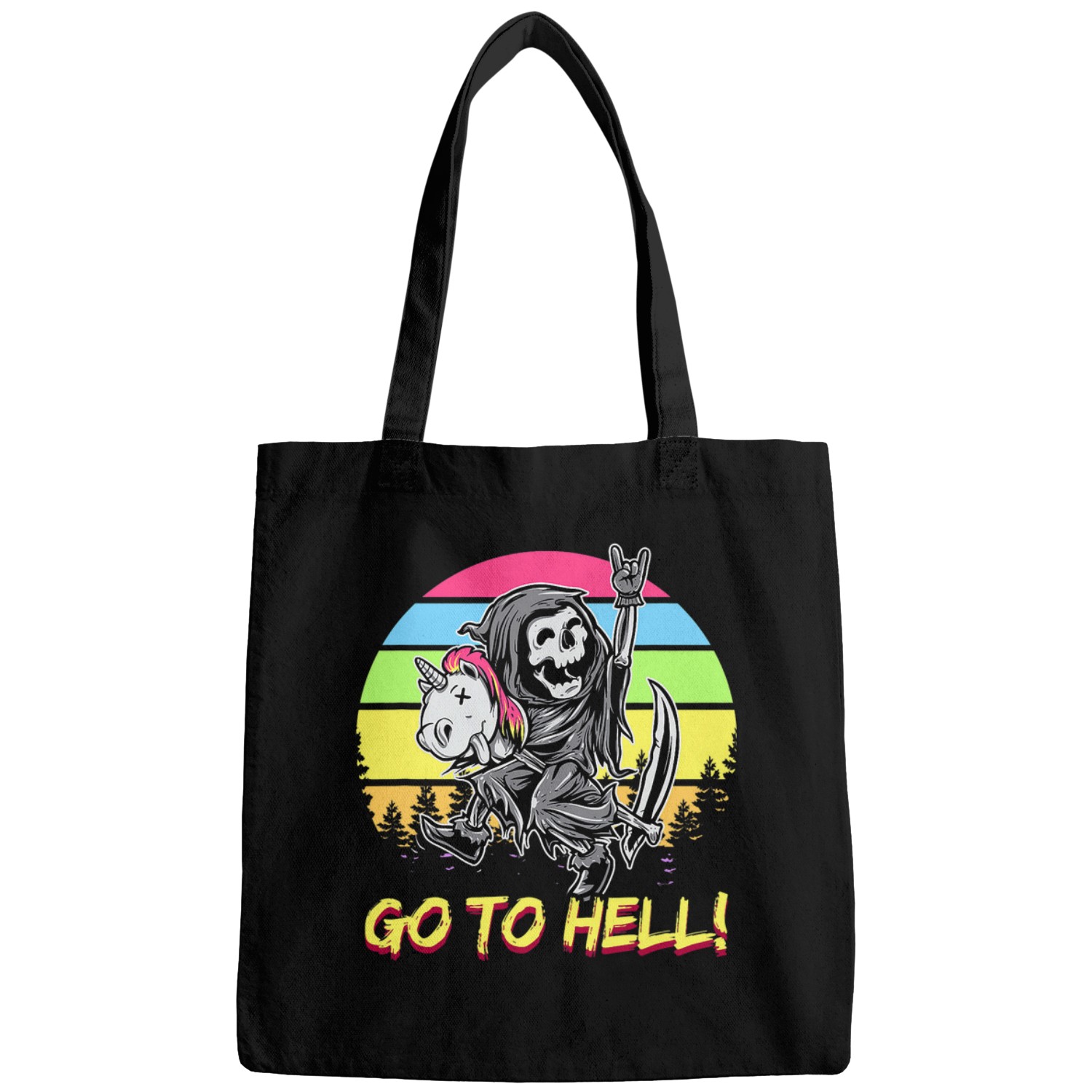 Go to hell Skeletons Cloaked Dark Reaper Bags