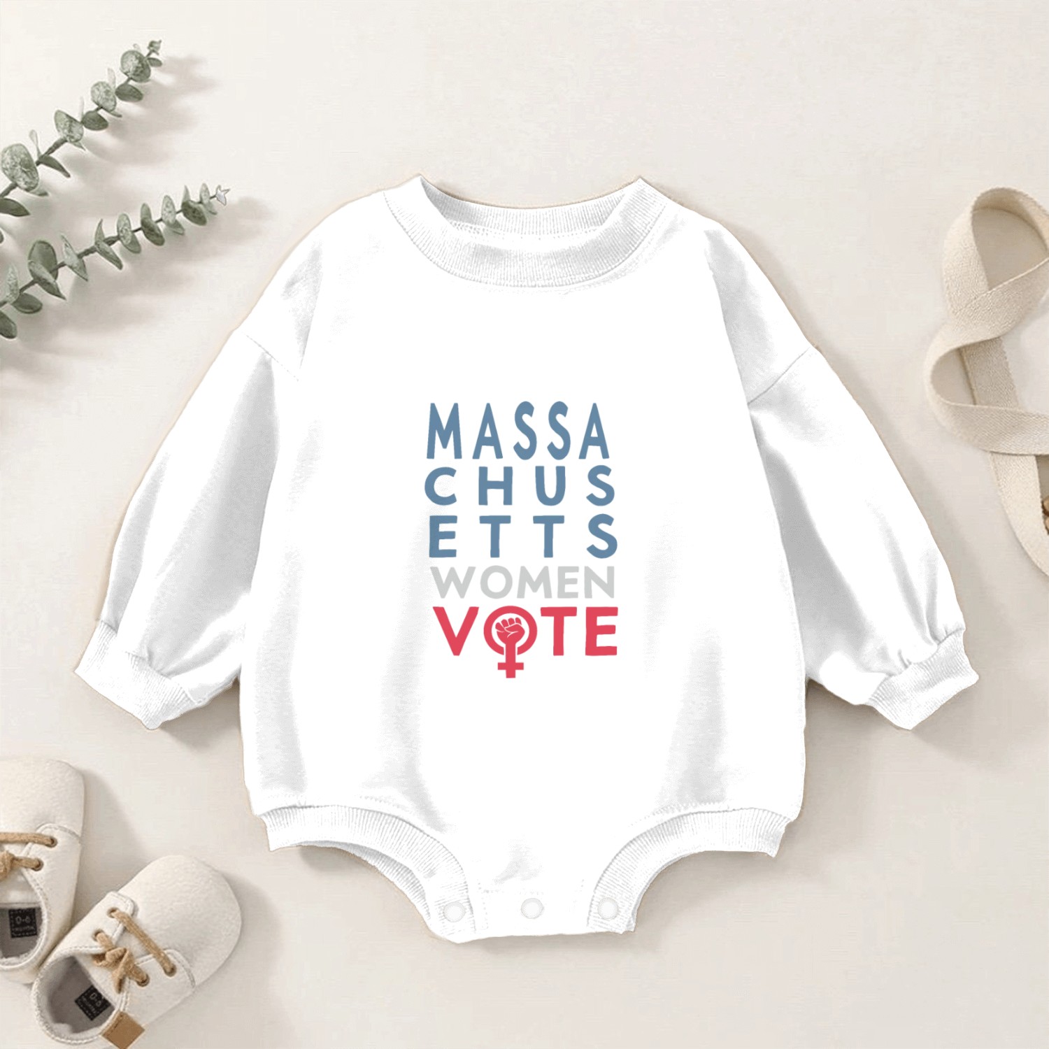 Massachusetts Women Vote Voter 2022 Election Baby Romper Sweatshirts
