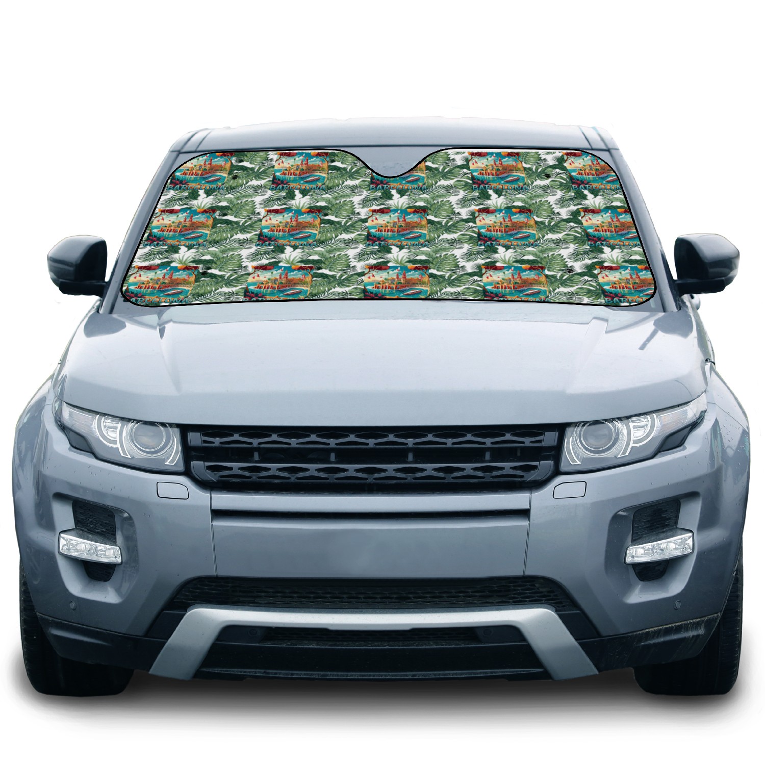 Barcelona City Harbor - Grunge Design Car Sun Shades