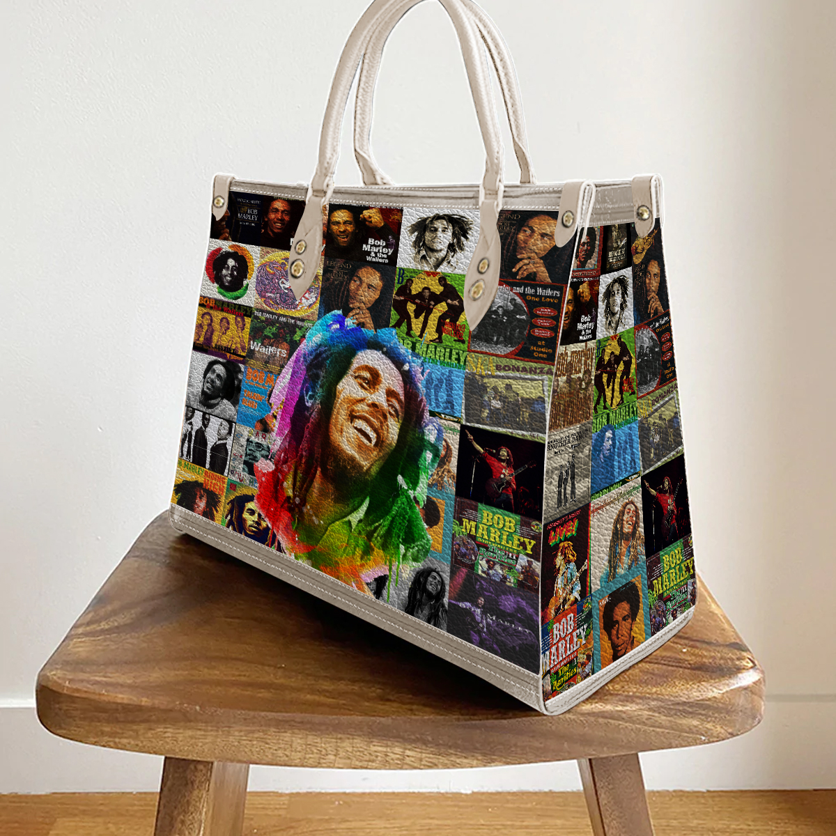 Bob Marley Lover Women Leather Hand Bag Fan-made Leather Bag For Mom