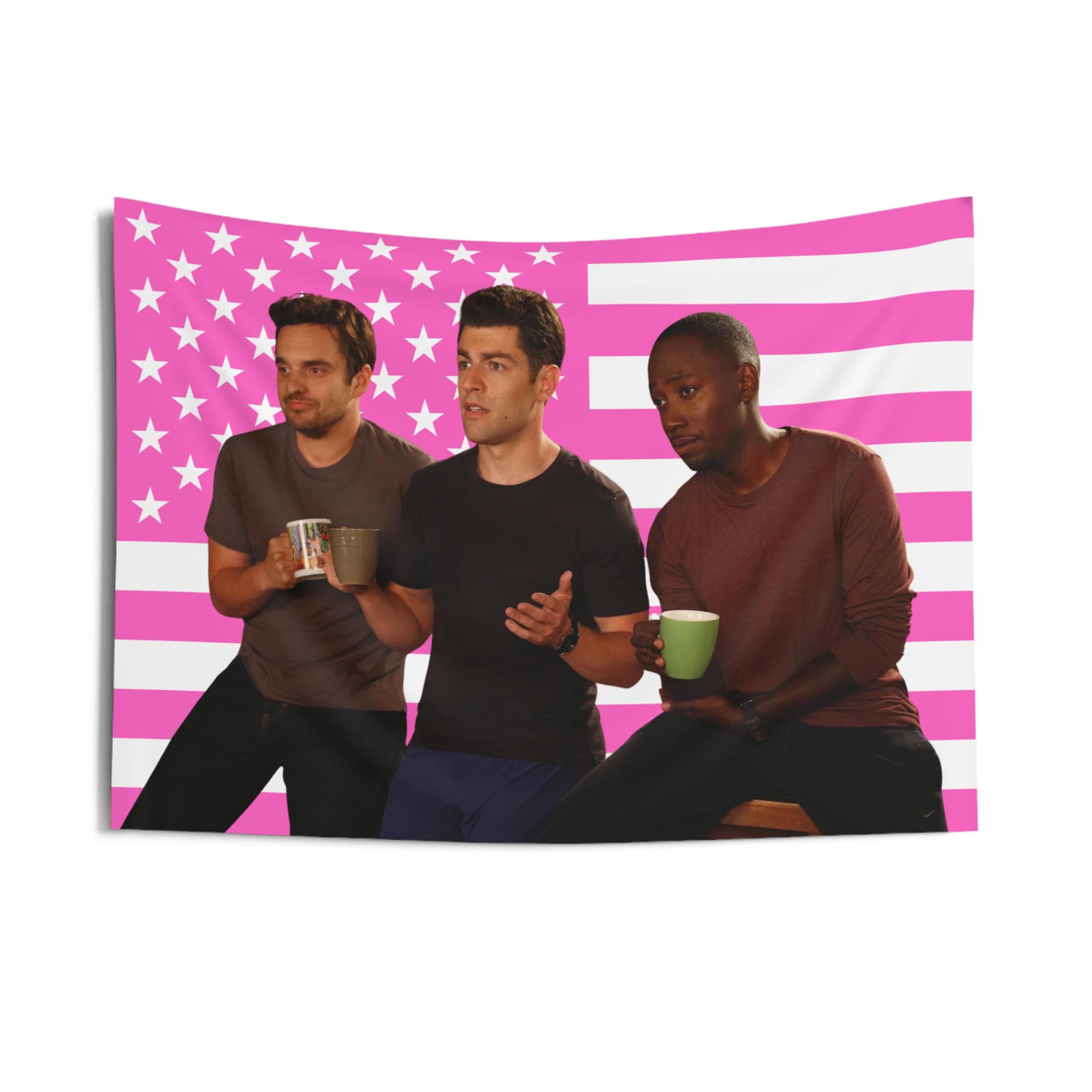 Nick Schmidt Winston Pink Flag Tapestry for Home Decor
