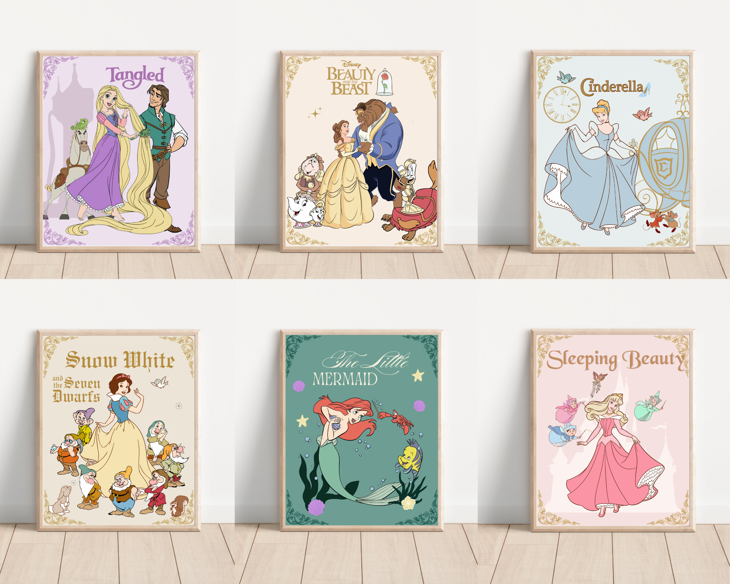 Printable Vintage Princess Poster, Nursery Kids Wall Art, Princess Art