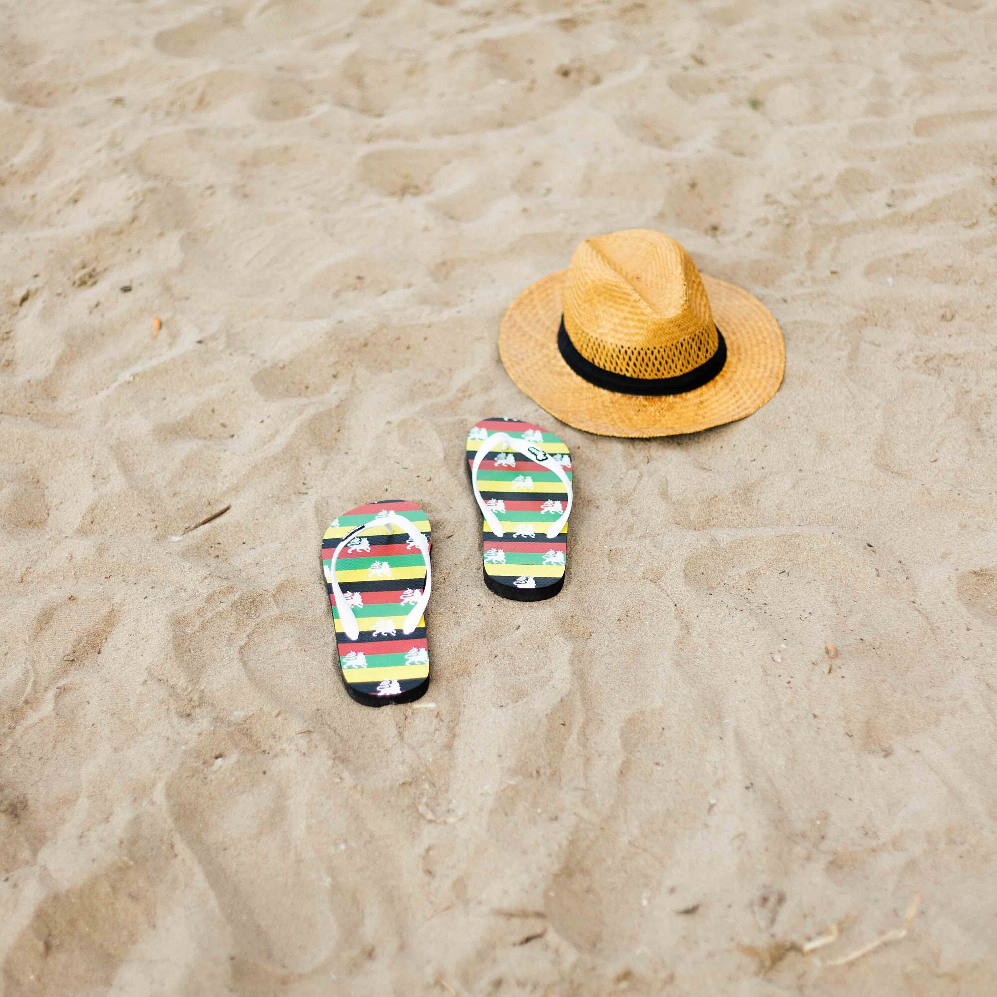 Reggae Black, Red and Green Flip flop (Indoor and street style)