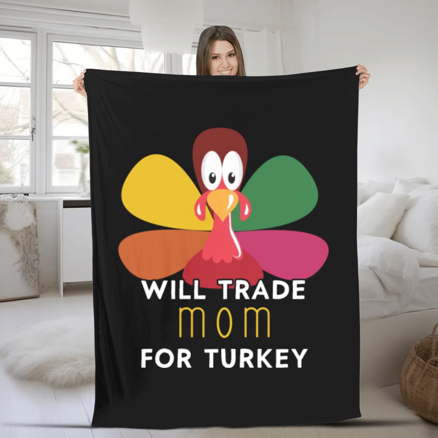 Thanksgiving for Kids Will Trade Mom for Turkey Fleece Blankets