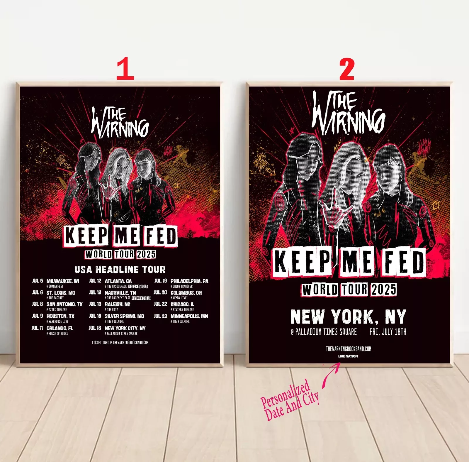 Custom The Warning - Keep Me Fed World Tour 2025 Poster