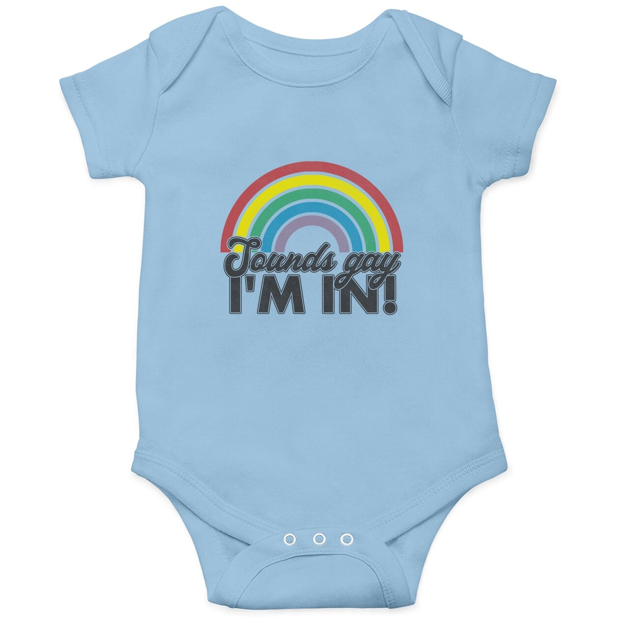 Sounds Gay I'm In Rainbow 70's 80's Style Retro Gay Baby Bodysuit