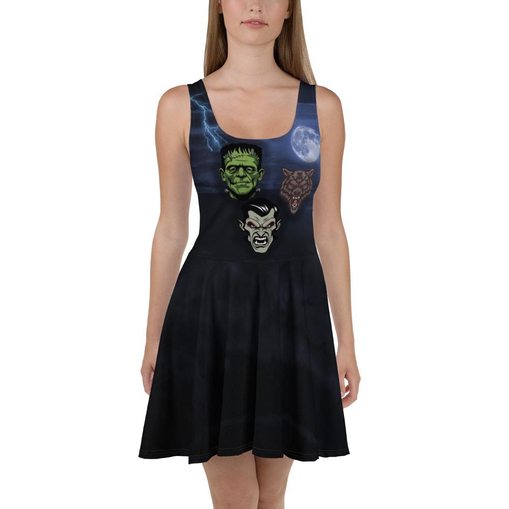 Monsters Skater Dress – Fun Cartoon Style Casual Outfit for Women
