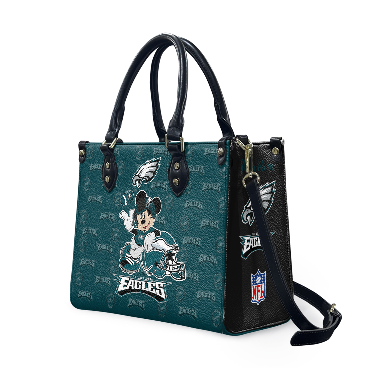 Personalized Philadelphiass Team Eagless Football Bag, Leather Handbag