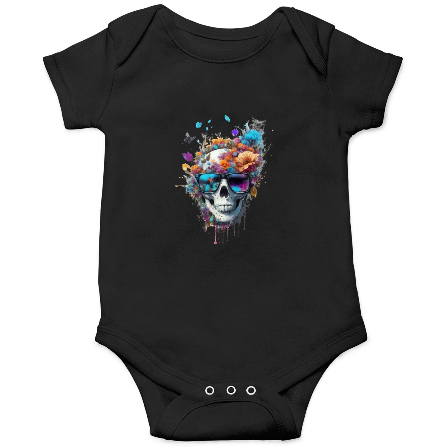 Skulls n Flowers 01 - Collectible Illustrations Onesies