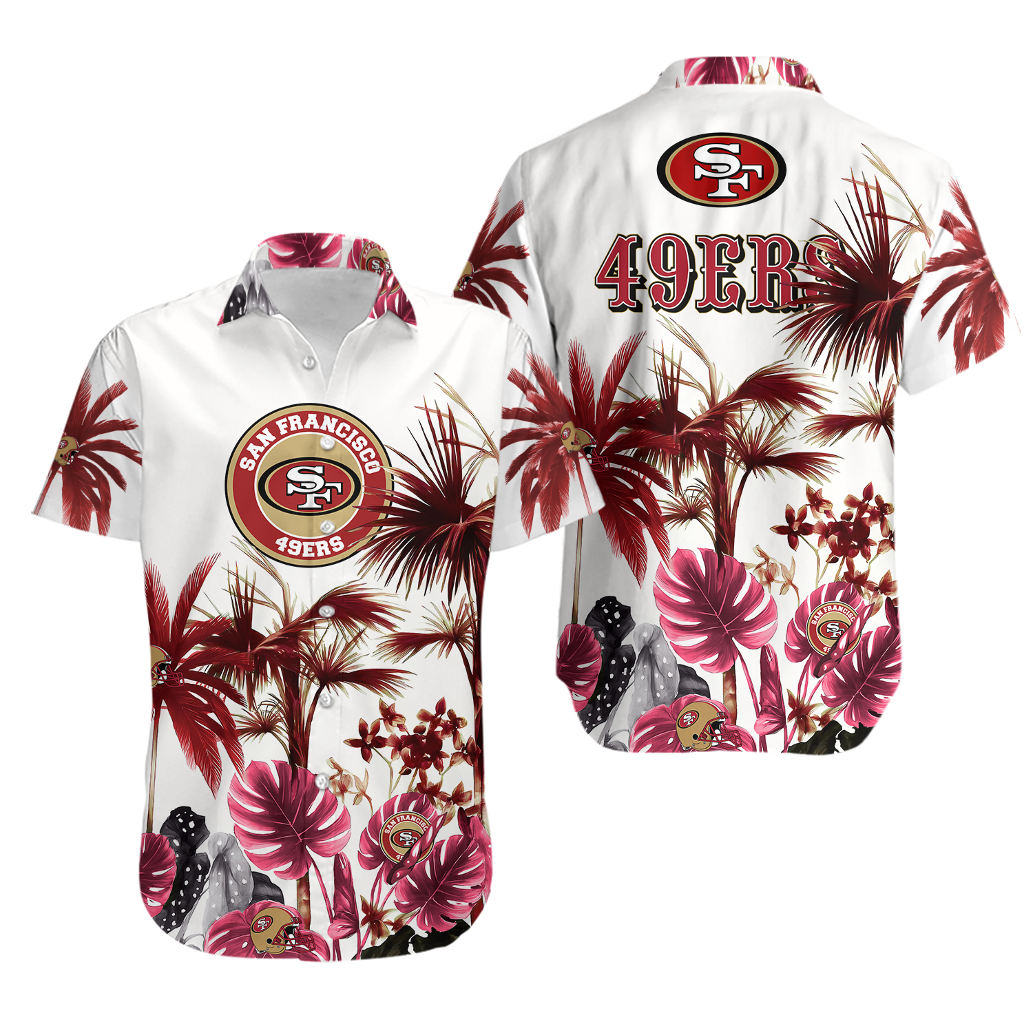 San Francisco Football Team SF 49erss Hawaiian Shirt Button Down