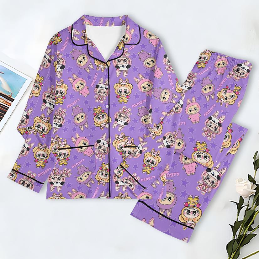 Labubu Pajama Set, Lovely Monster Labubu Pajama Set, Labubu Clothes