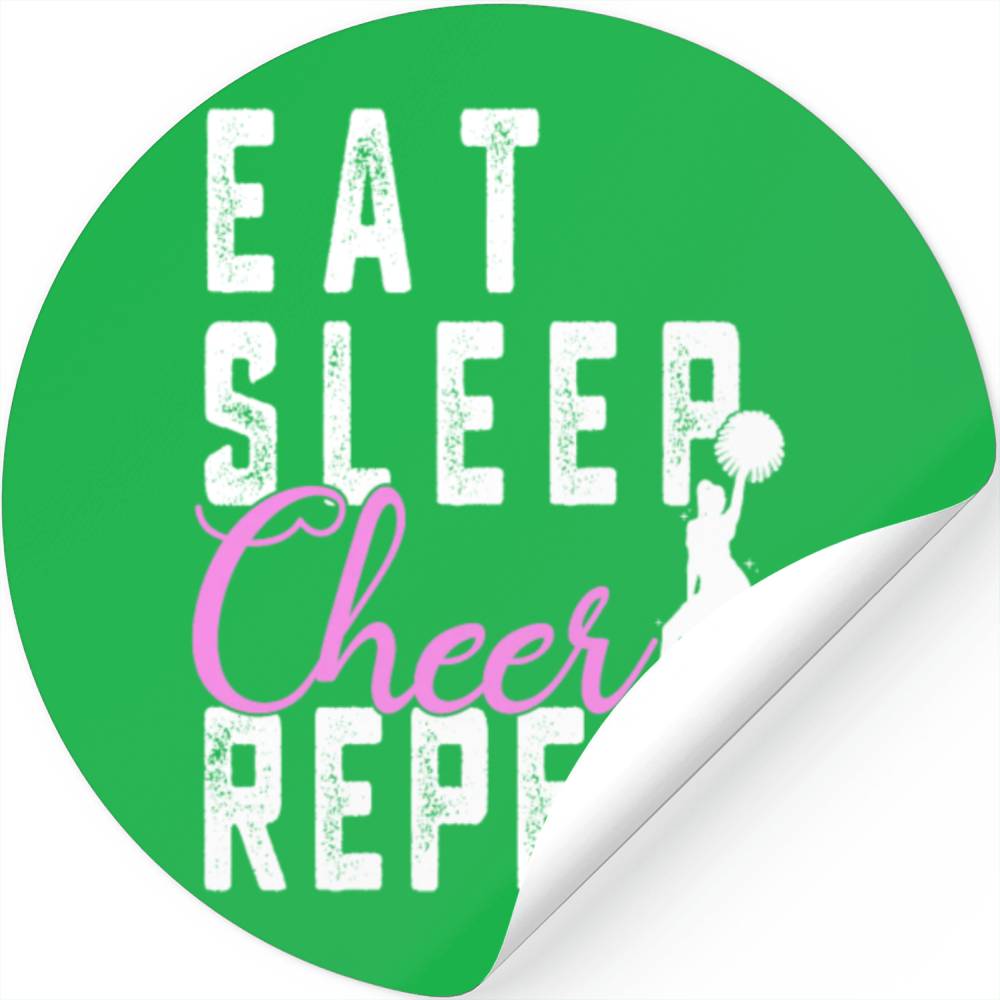 Eat Sleep Cheer REPEAT squad cheerleading Stickers