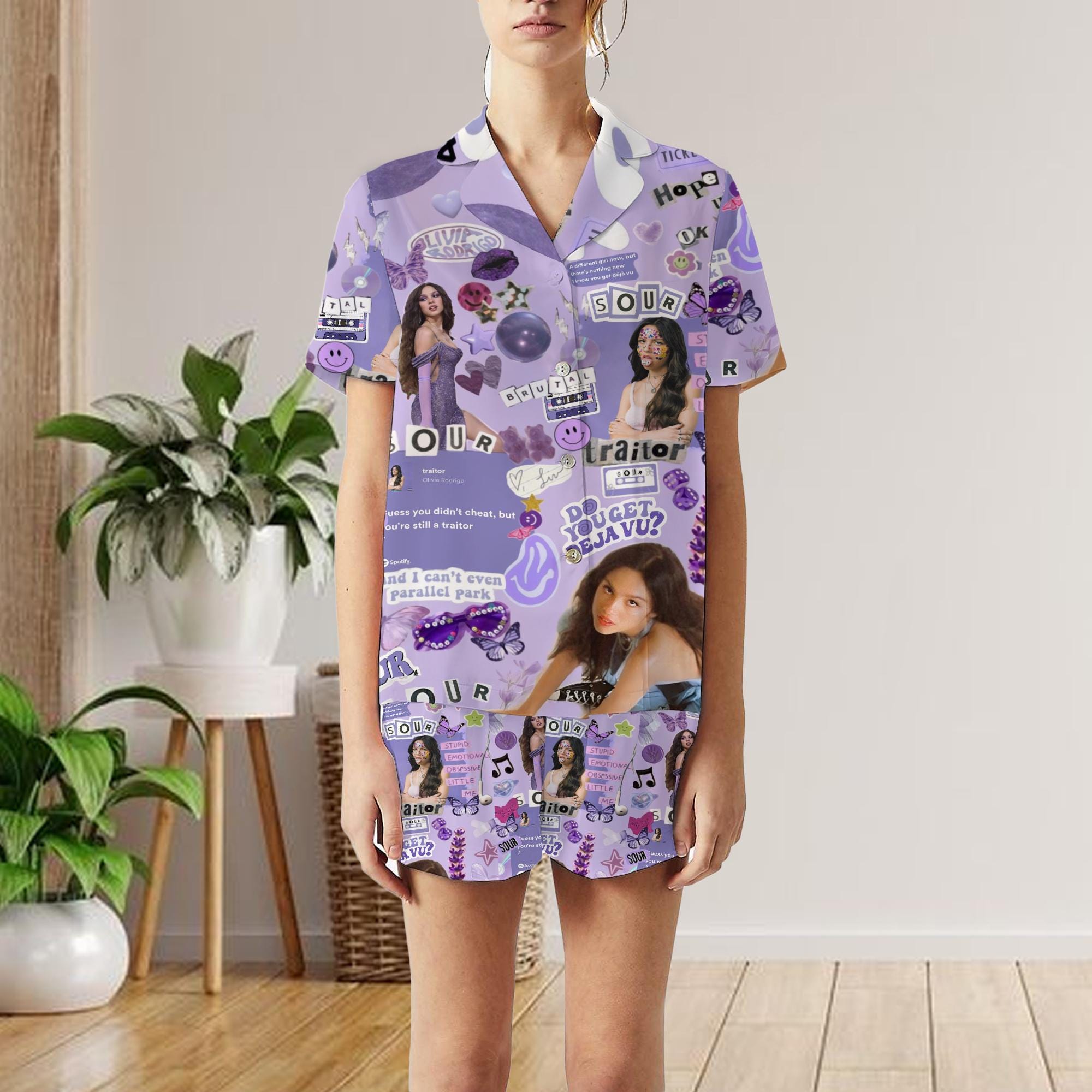Olivia Rodrigo Shorts Pajamas Set, GUTS album Olivia Tour Pajamas Set, Good 4 U, Olivia Rodrigo Guts 2024, Olivia GUTS Track List