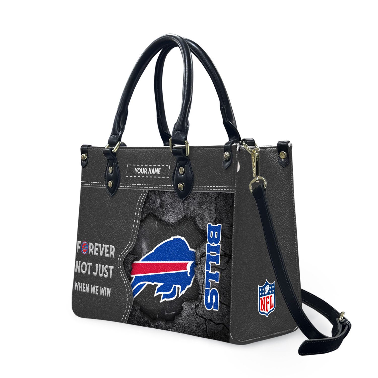 Custom Buffalos Team Bills Forever Leather Bag, Woman Leather Bag