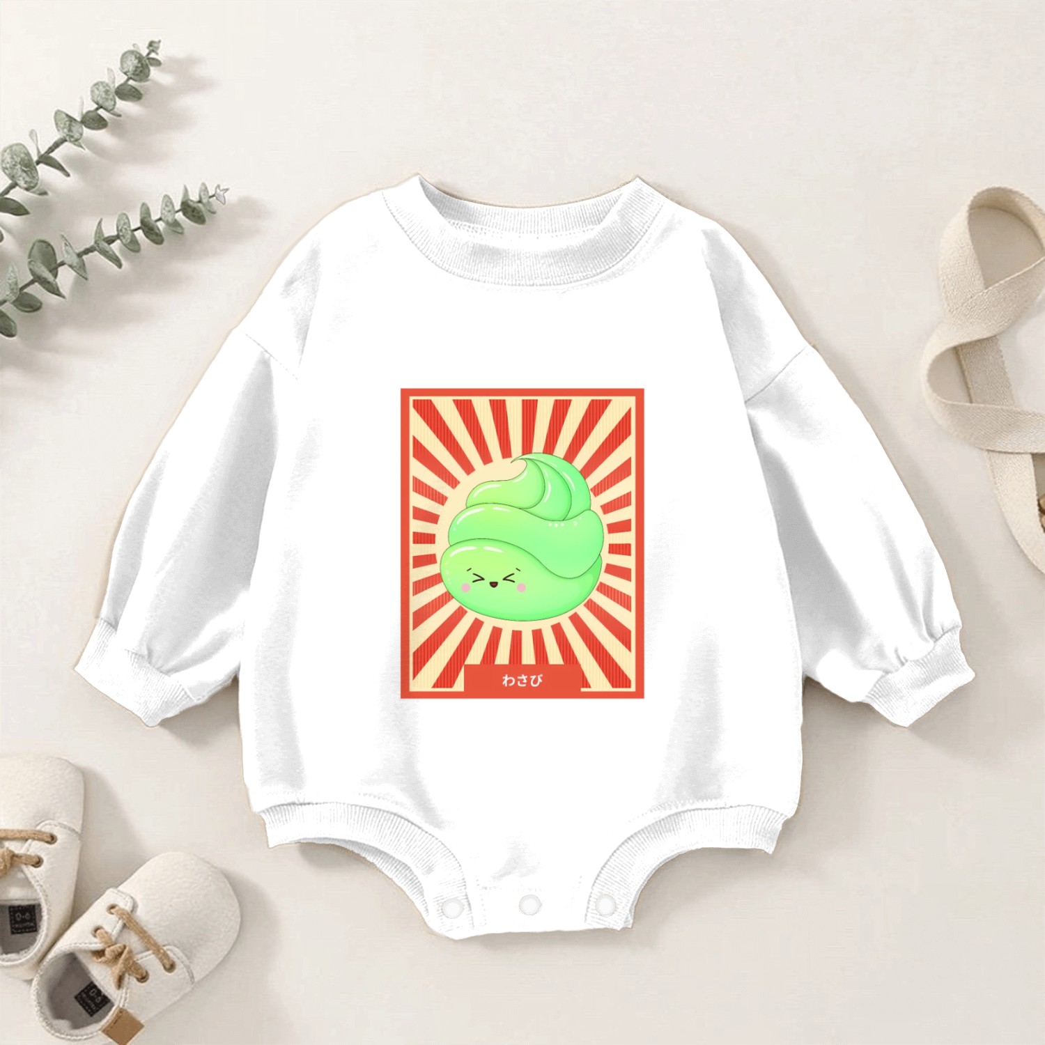 Anime Kawaii Wasabi Food Otaku Retro Japanese Baby Romper Sweatshirts