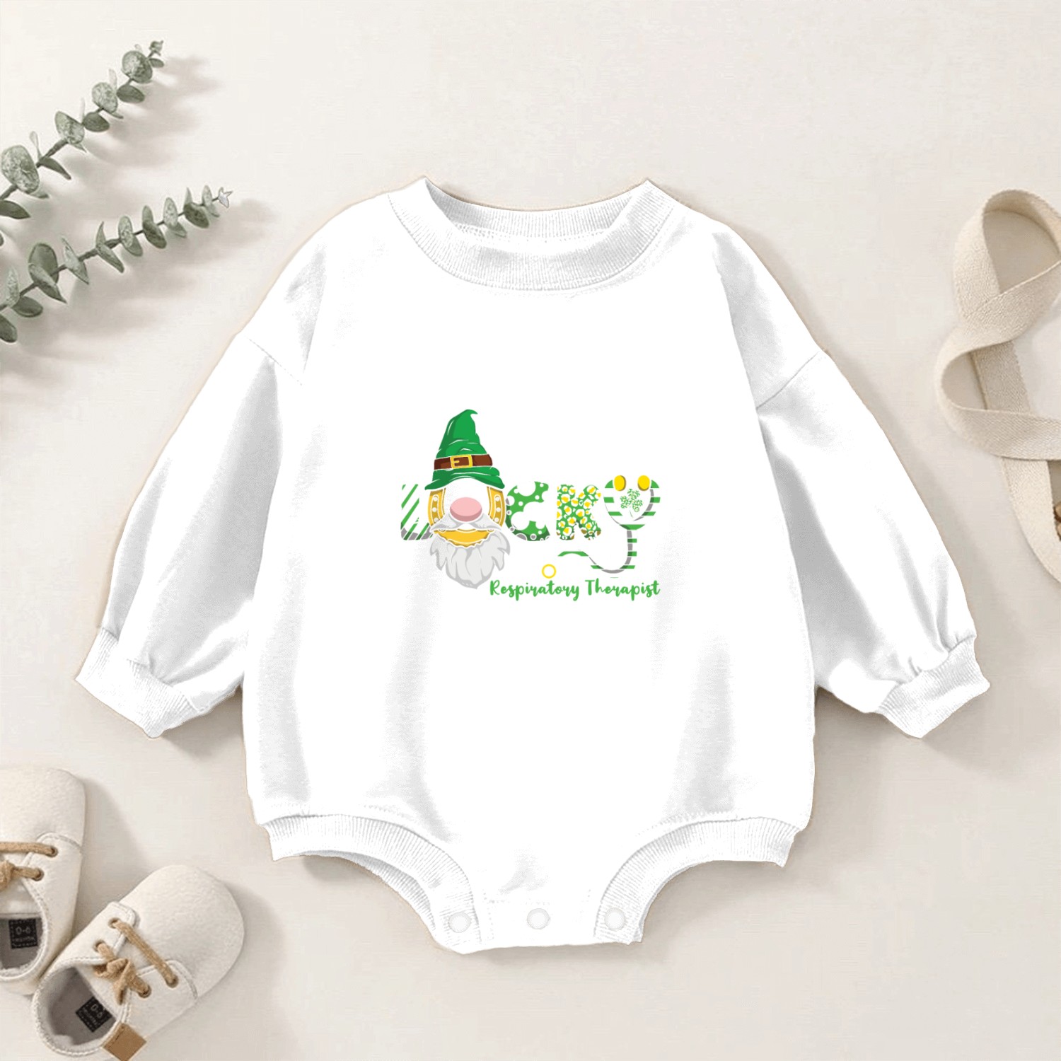 Lucky Respiratory Therapist Saint Patricks Baby Romper Sweatshirts