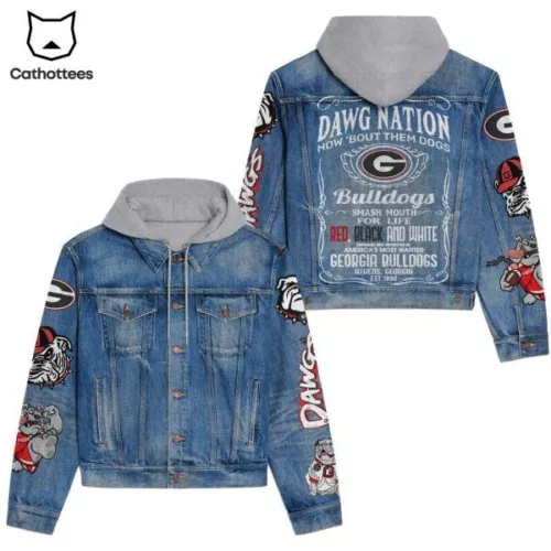 GA bulldogs – Daw Nation How Bout Them Dogs Hooded Denim Jacket