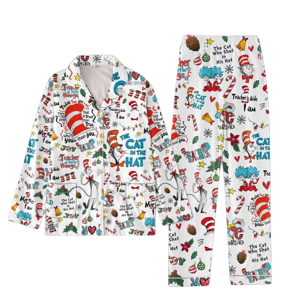 The Cat in Stovepipe Hat Pajamas Set for Adults