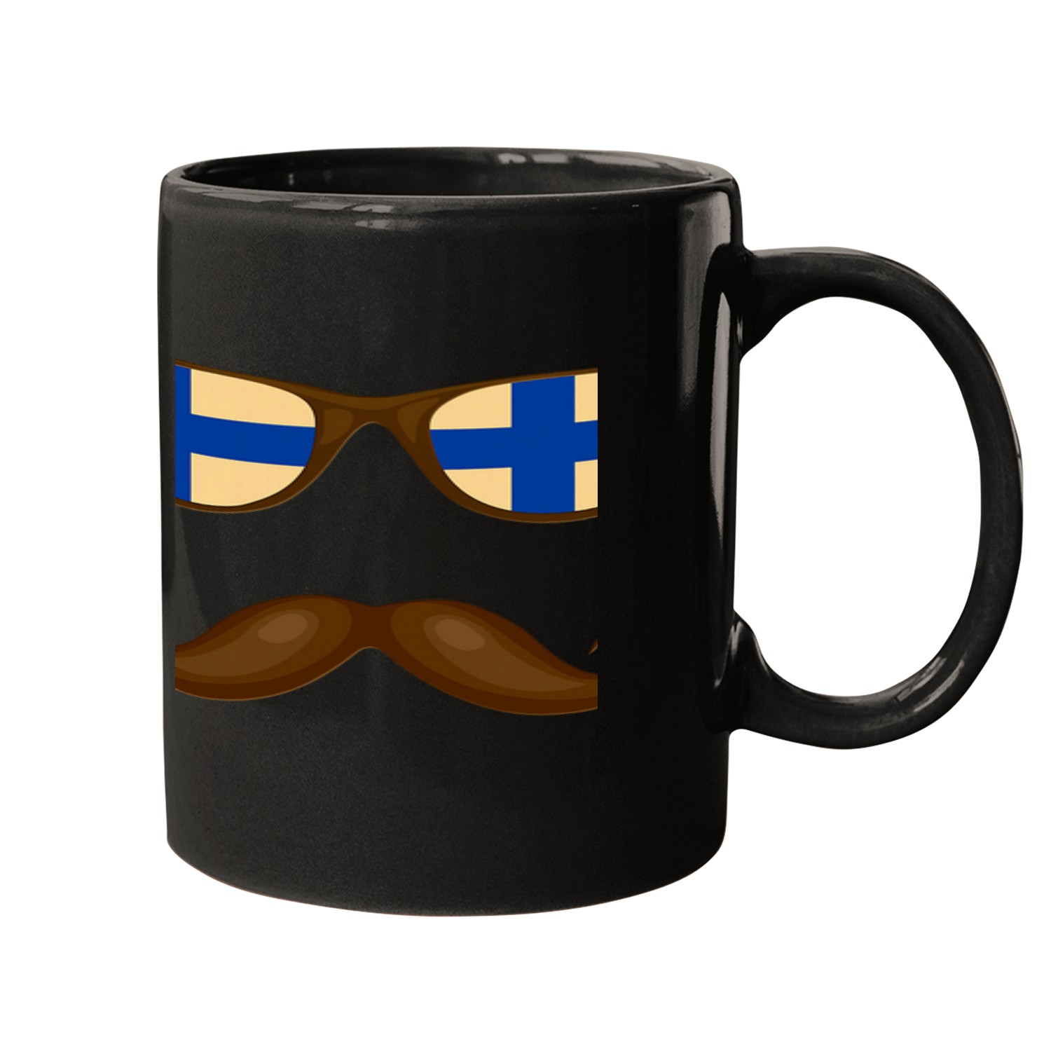Finnish Flag Finnish Guy Finland Sunglasses Mustache Mugs