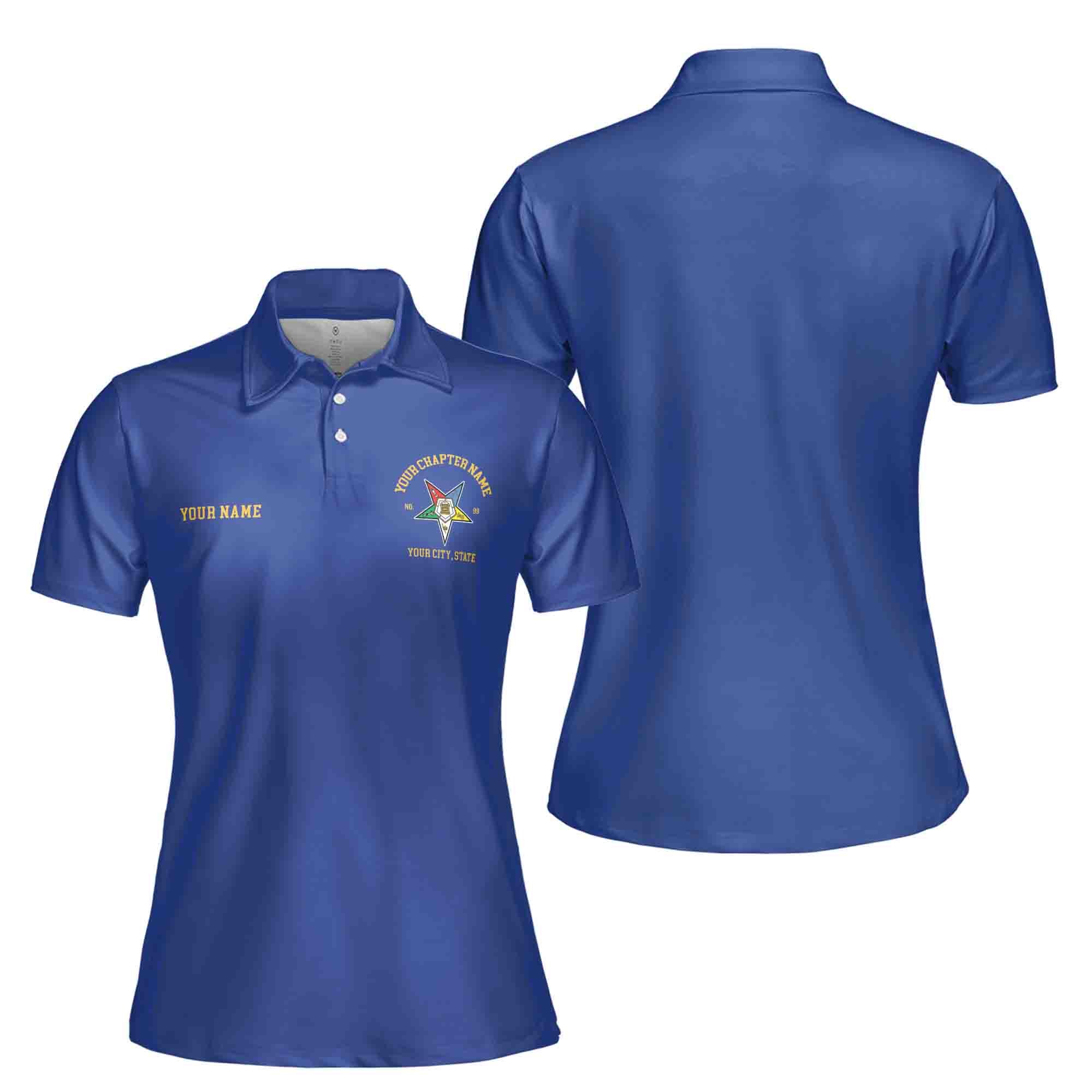 Personalized Order of the Eastern Star OES Multi Color Women's Polo Shirt