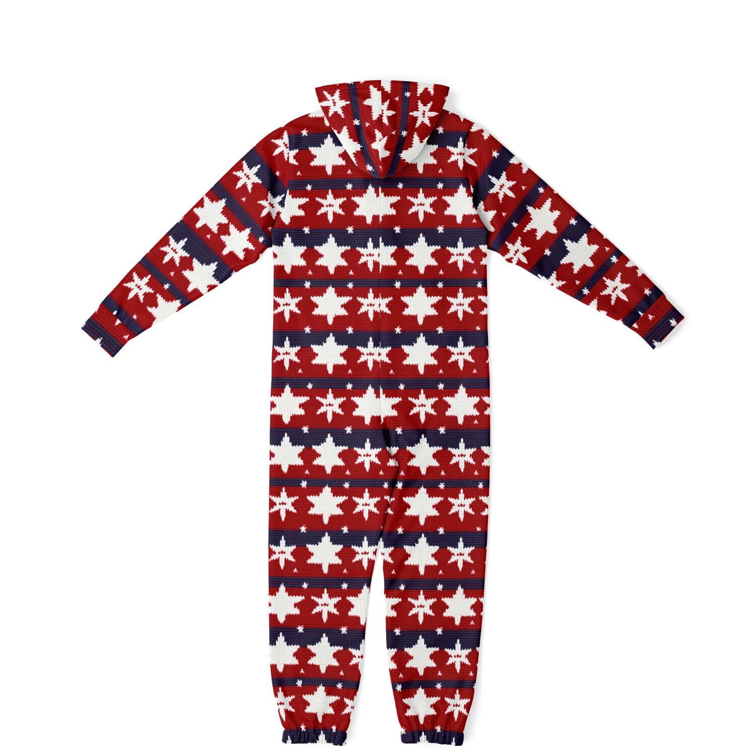 Americana Knitted Print Hooded Jumpsuit | Adult Jumpsuit | Adult Onesie