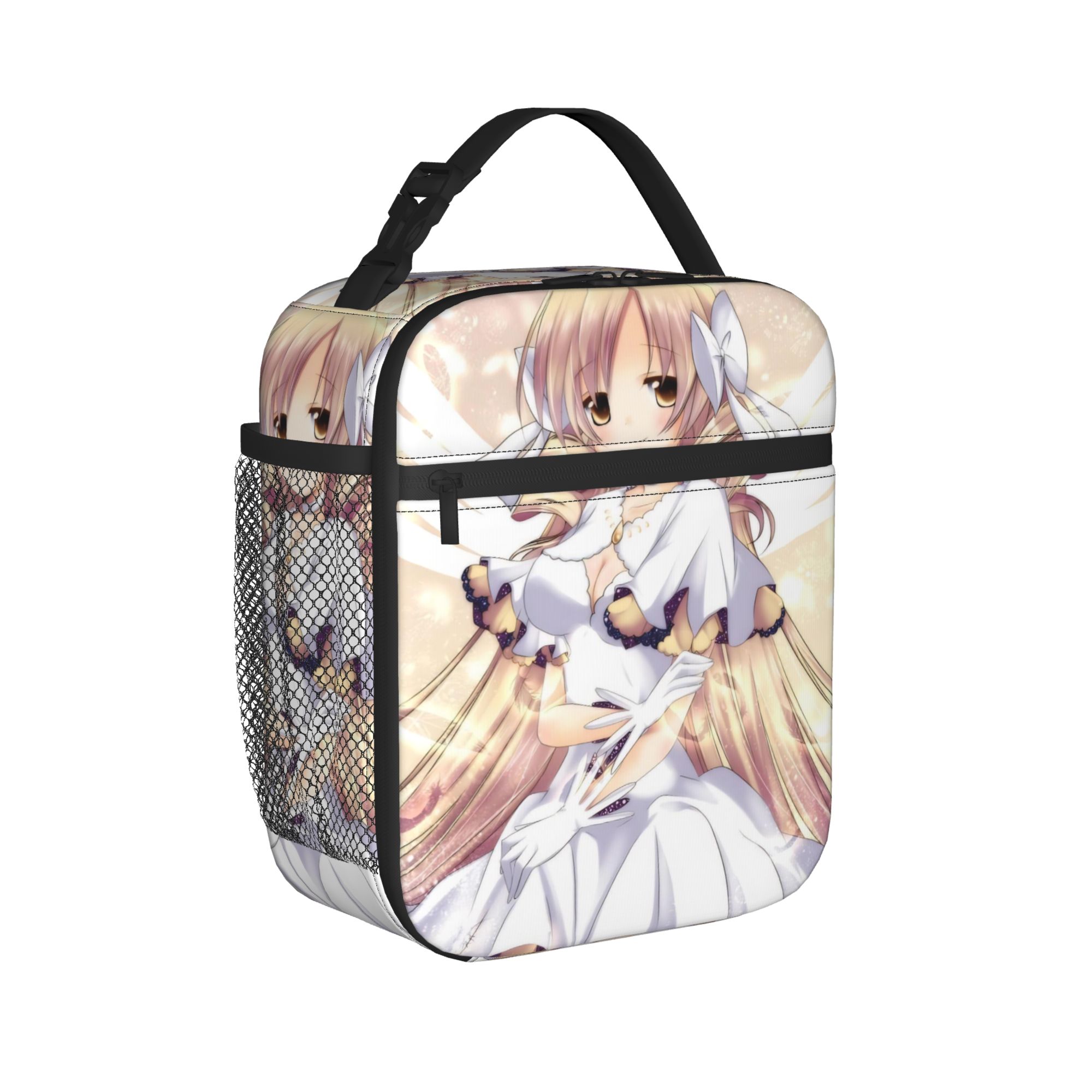 Puella Magi Madoka Magica Insulated Lunch Bag Cooler Bag Meal Container Tomoe Mami Tote Lunch Box for Men Women School Outdoor