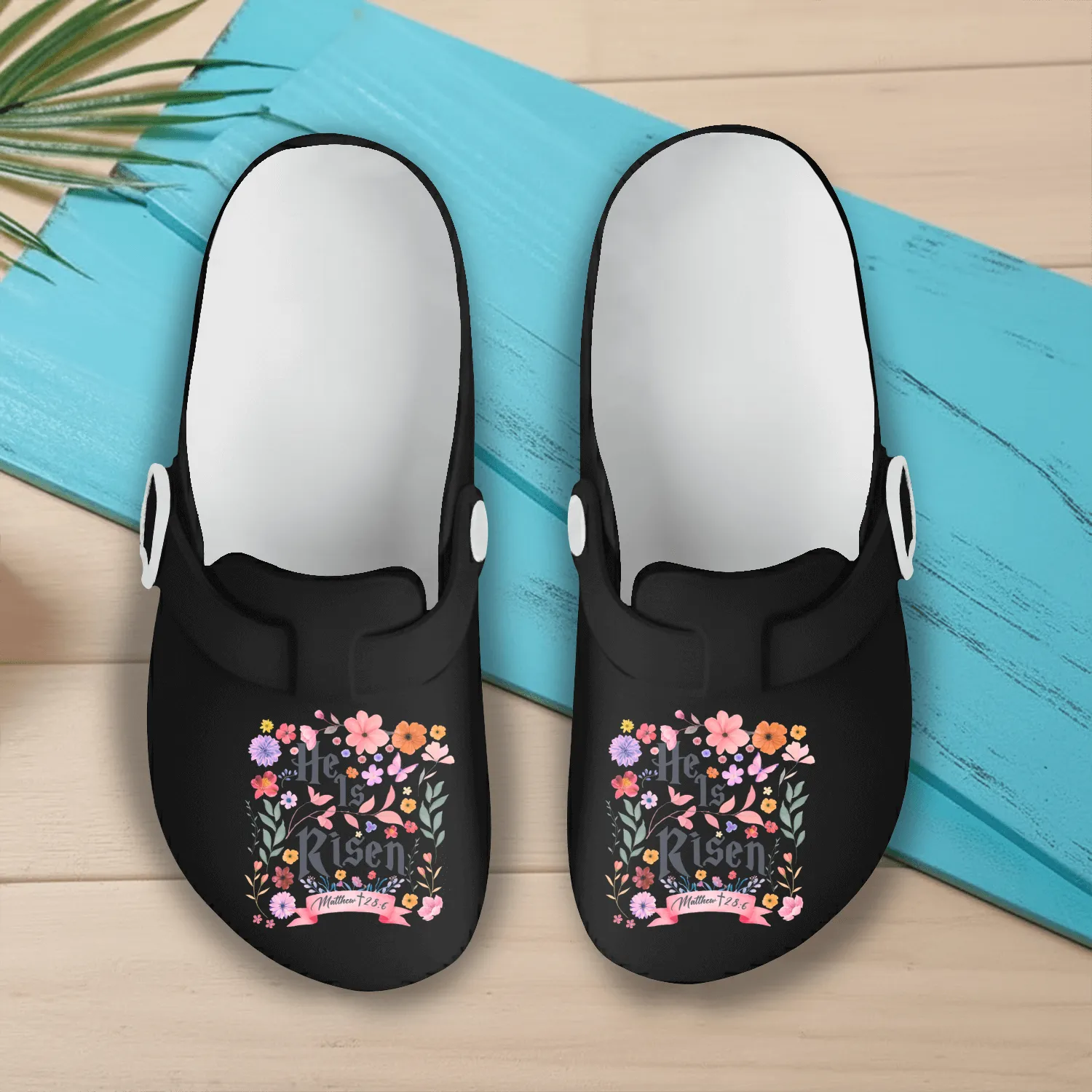 He Is Risen Slip On Clogs