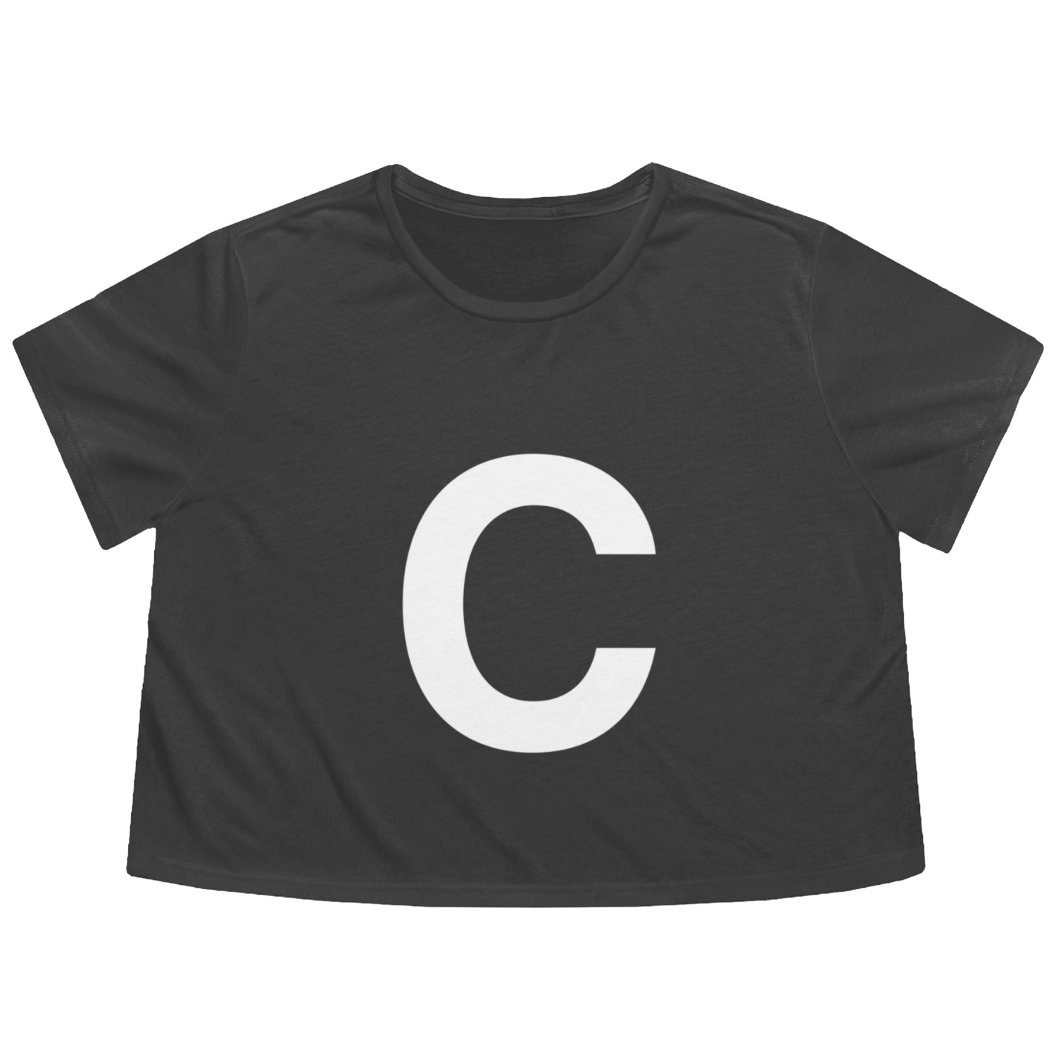 helvetica letter C Flowy Cropped Tees