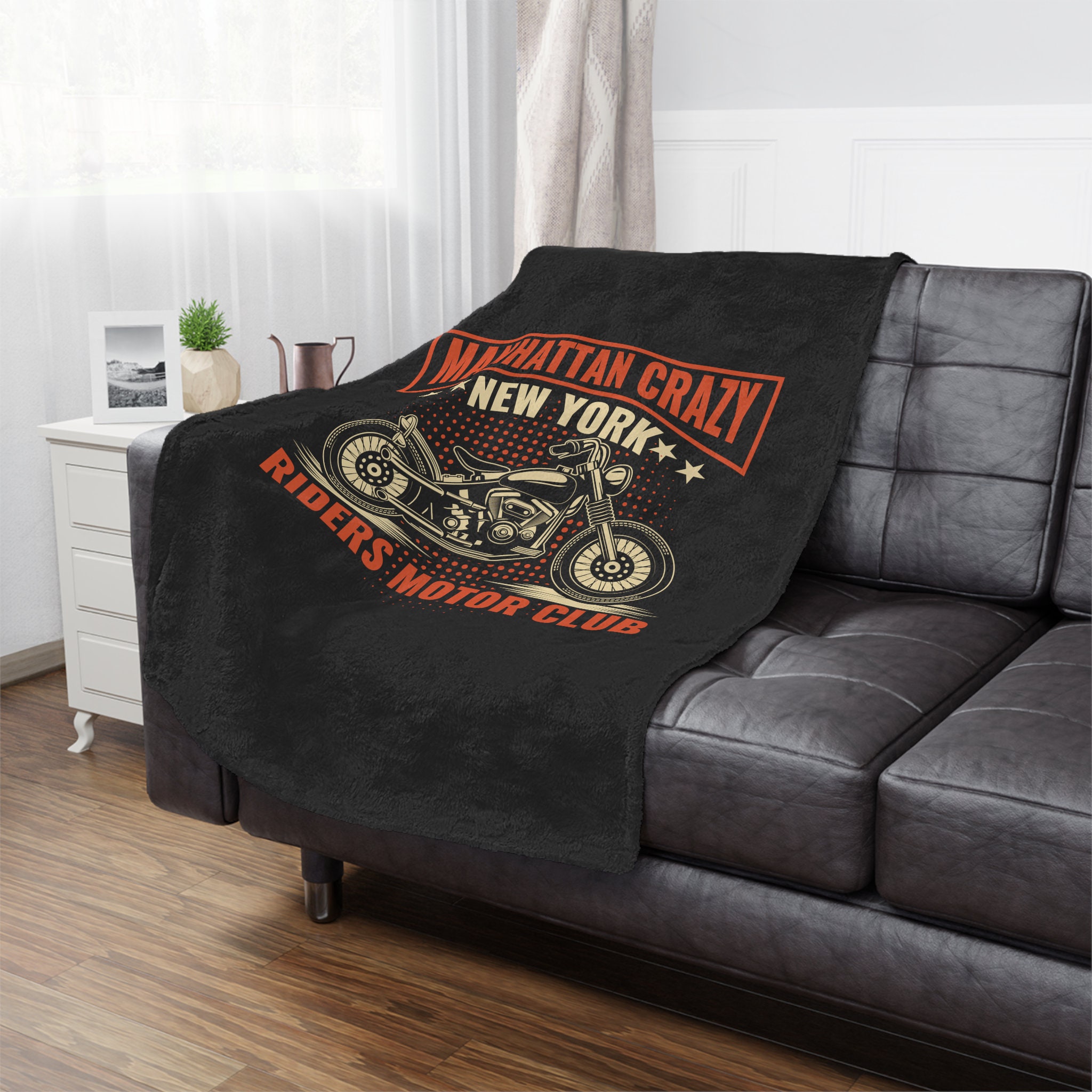 Motorcycle Blanket, Motorcycle Riders Blanket, Gift for Him, Fathers Day Gift