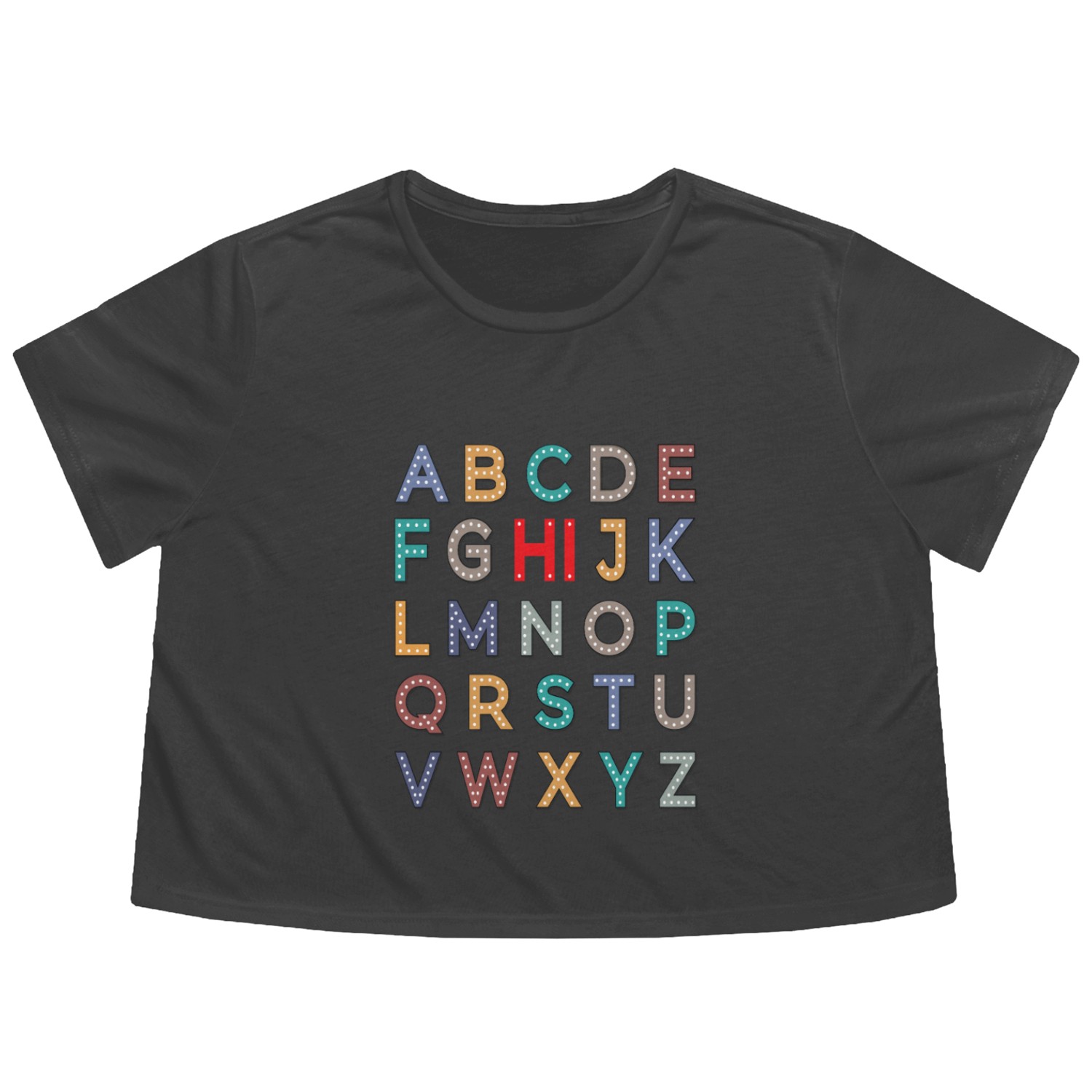 ABCD Alphabet Flowy Cropped Tees – Fun Learning Flowy Cropped Tees Preschool