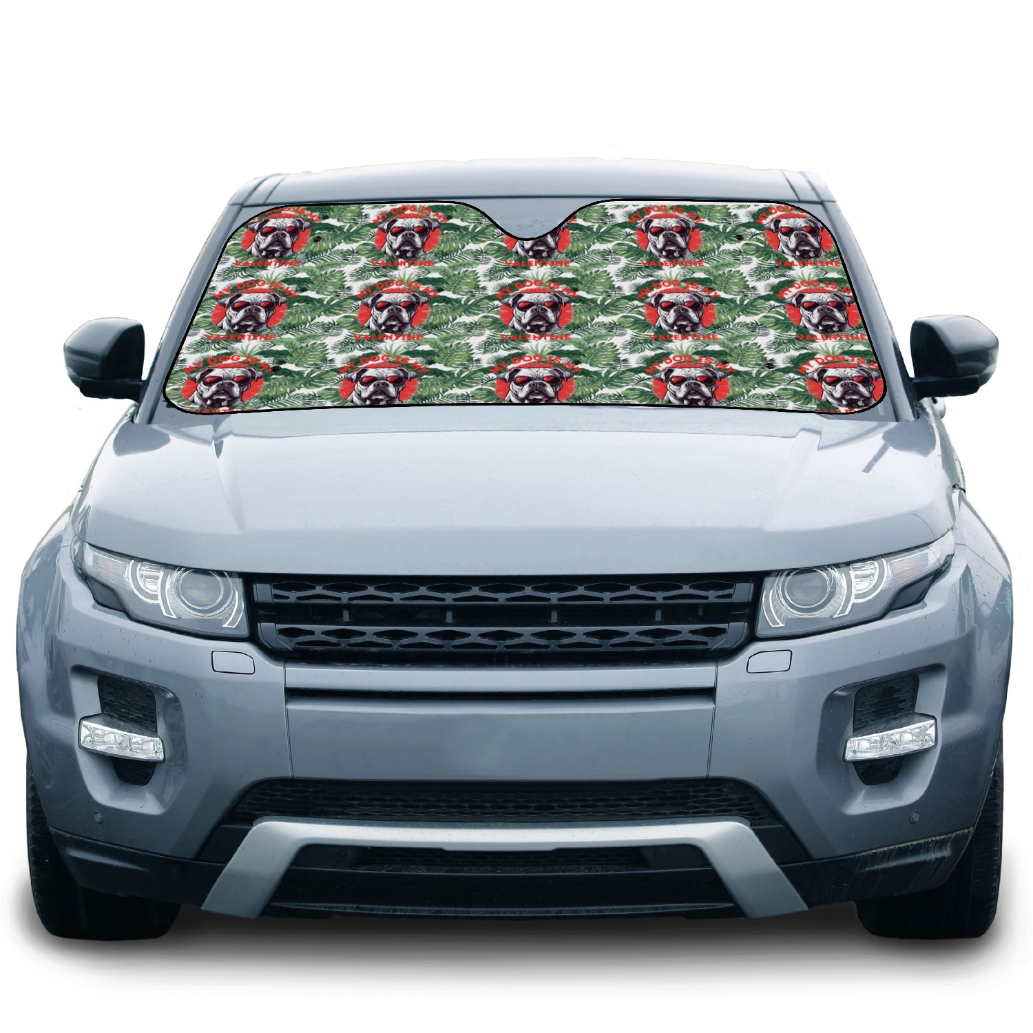 My Dog is my Valentine's Day 2024 Bulldog Car Sun Shades