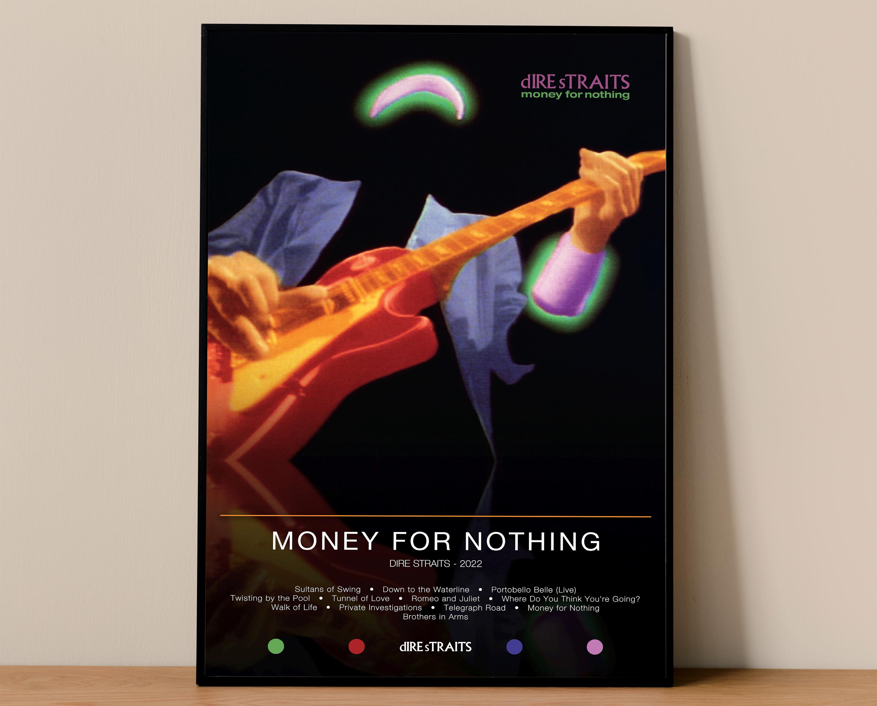 Dire Straits Poster | Money For Nothing Poster | Album Poster Prints | Wall Decor Posters