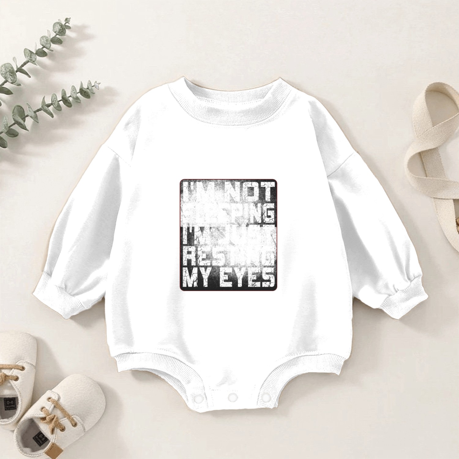 I'm Not Sleeping I'm Just Resting My Eyes Baby Romper Sweatshirts